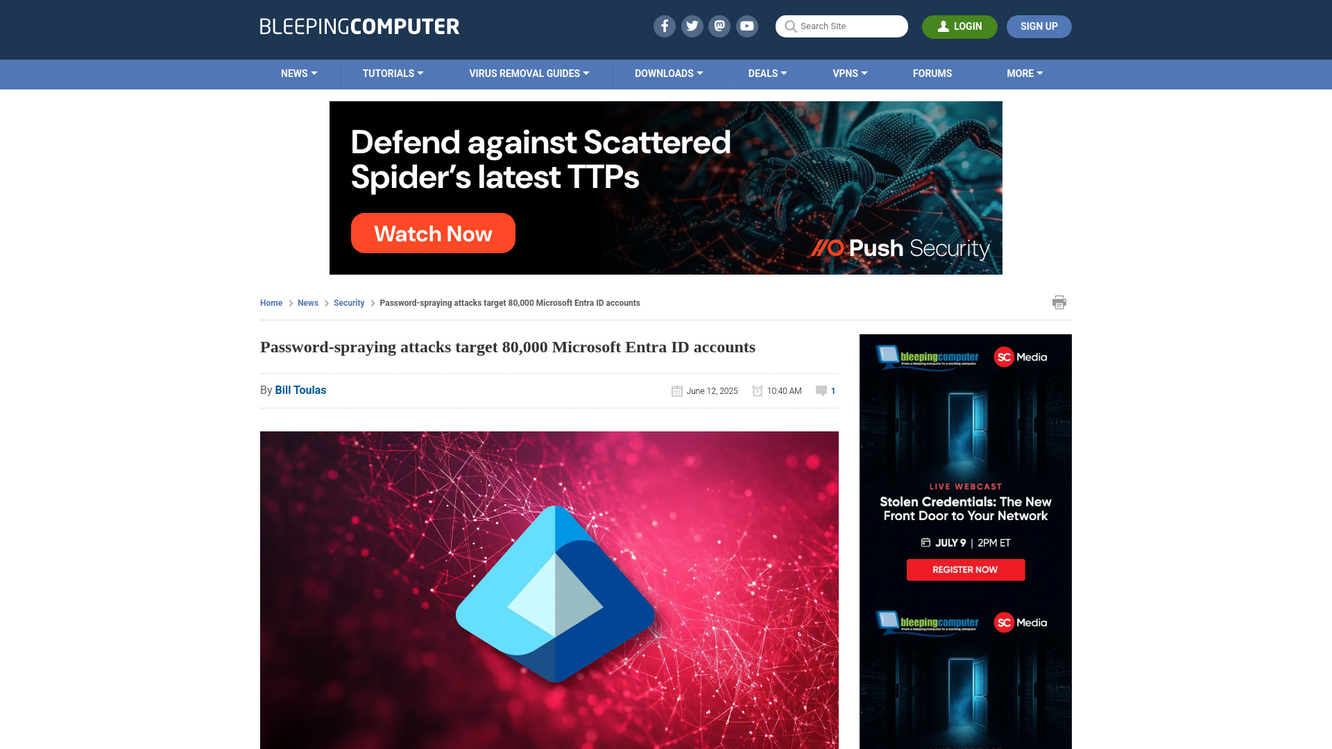 Password-spraying attacks target 80,000 Microsoft Entra ID accounts