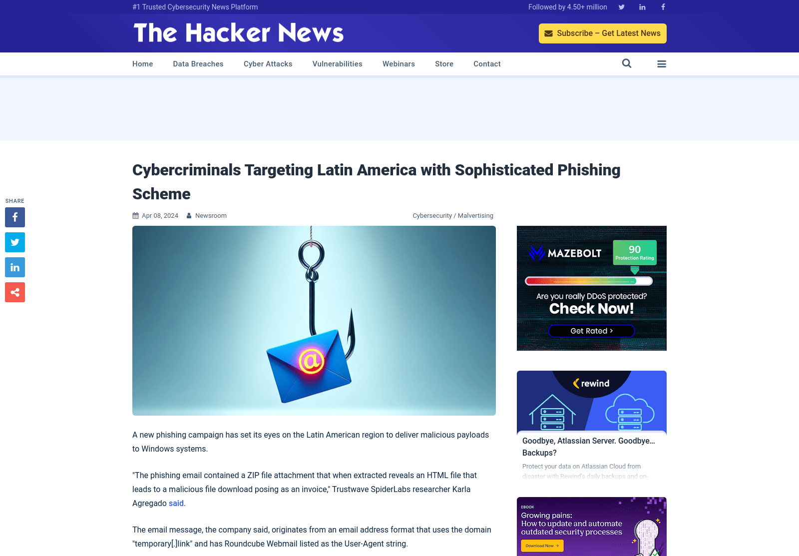 Cybercriminals Targeting Latin America with Sophisticated Phishing Scheme