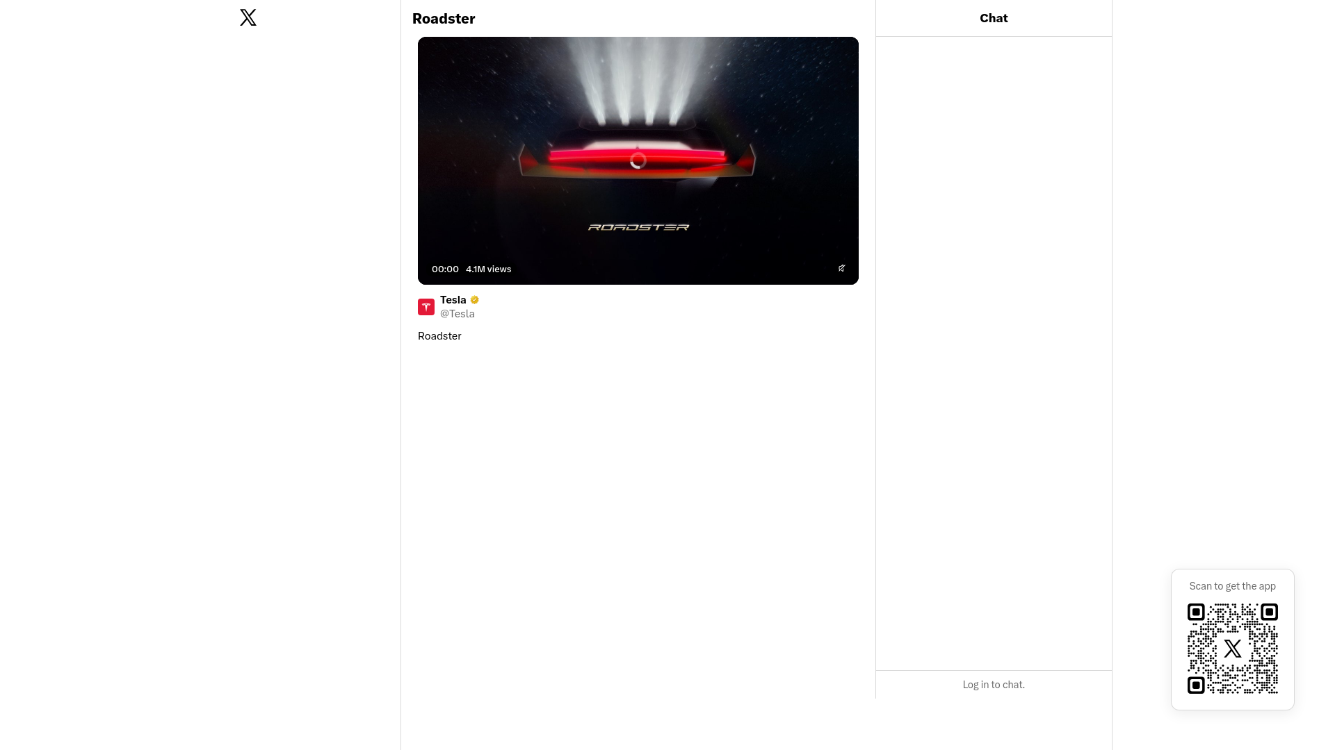 Roadster - Live Broadcast by Tesla / X