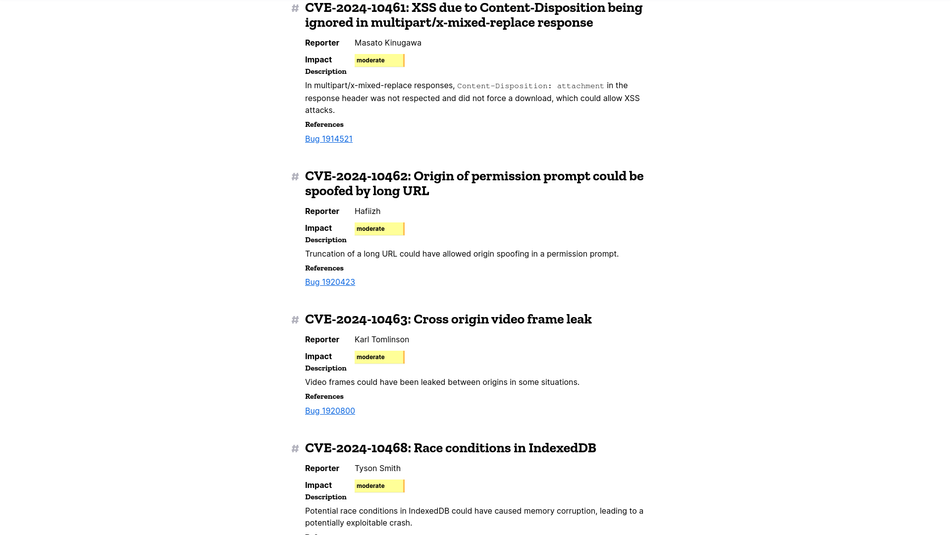 Security Vulnerabilities fixed in Firefox 132 — Mozilla