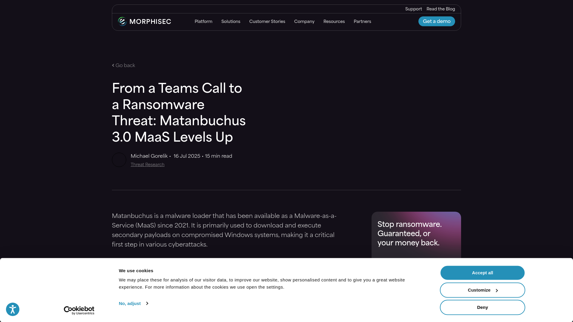 Teams Call to Ransomware: Matanbuchus 3.0 MaaS Levels Up