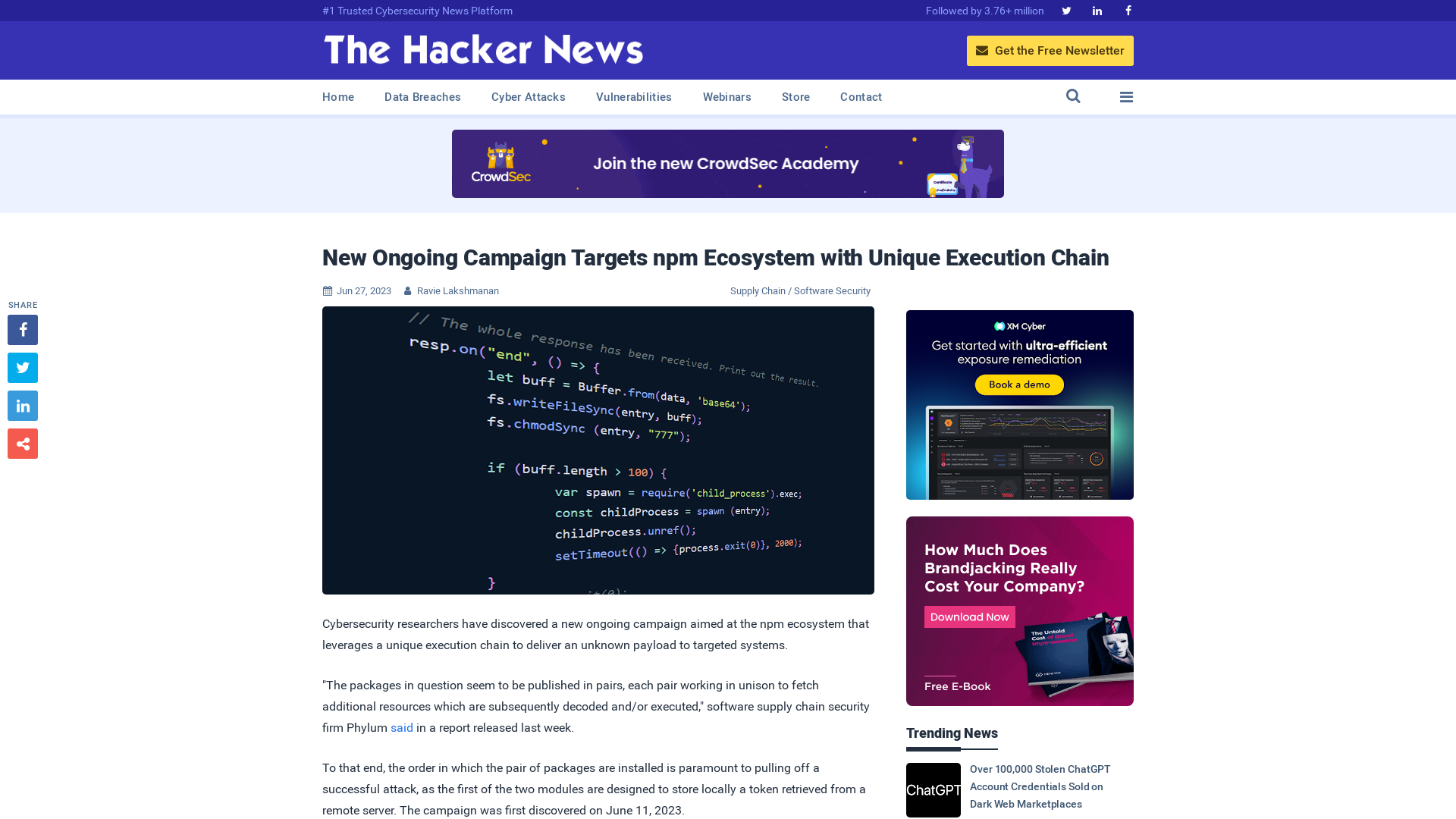 New Ongoing Campaign Targets npm Ecosystem with Unique Execution Chain