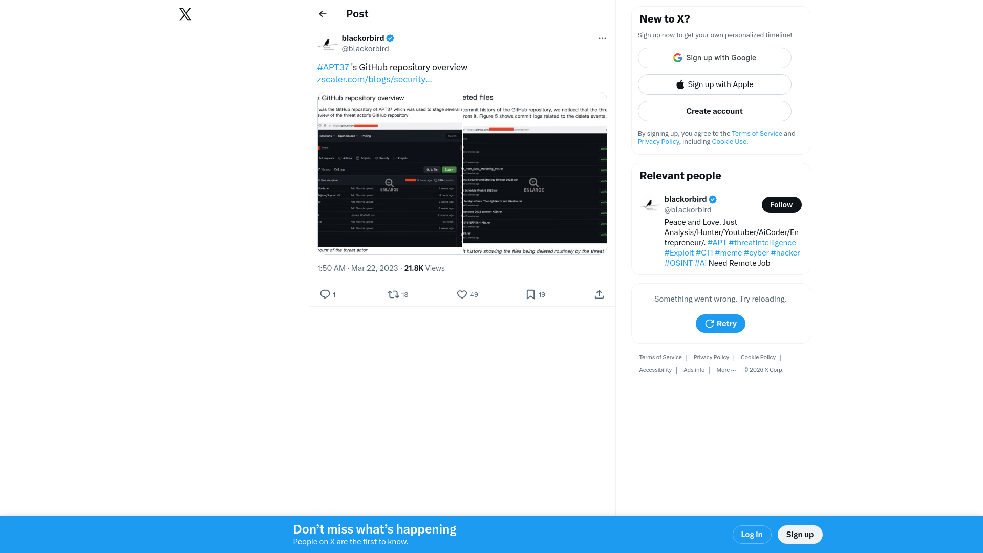 blackorbird on X: "#APT37 's GitHub repository overview https://t.co/STzpgfxfWR https://t.co/xWy2udlwj9" / X