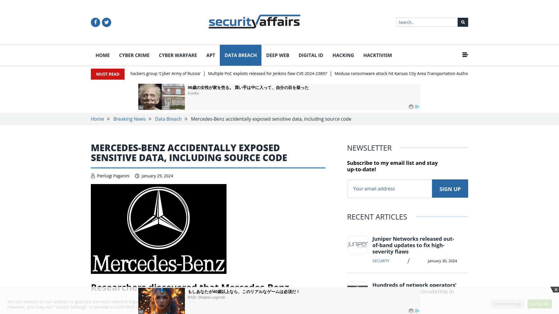 Mercedes-Benz accidentally exposed sensitive data, including source code