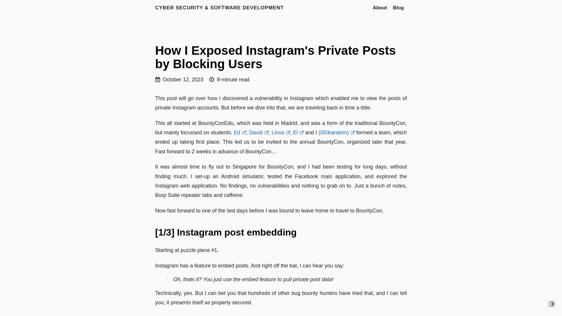 How I Exposed Instagram's Private Posts by Blocking Users · Cyber Security & Software Development