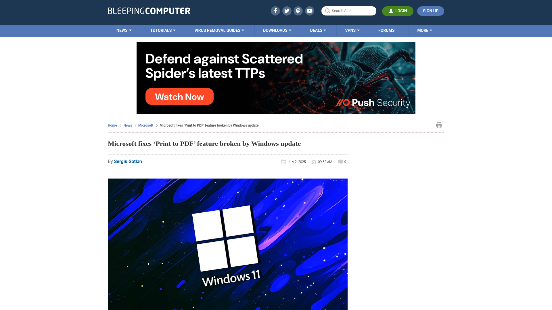 Microsoft fixes ‘Print to PDF’ feature broken by Windows update
