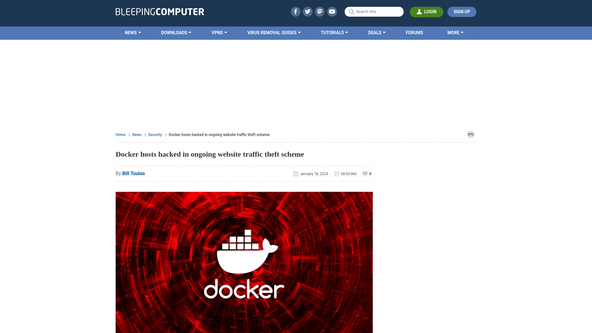 Docker hosts hacked in ongoing website traffic theft scheme