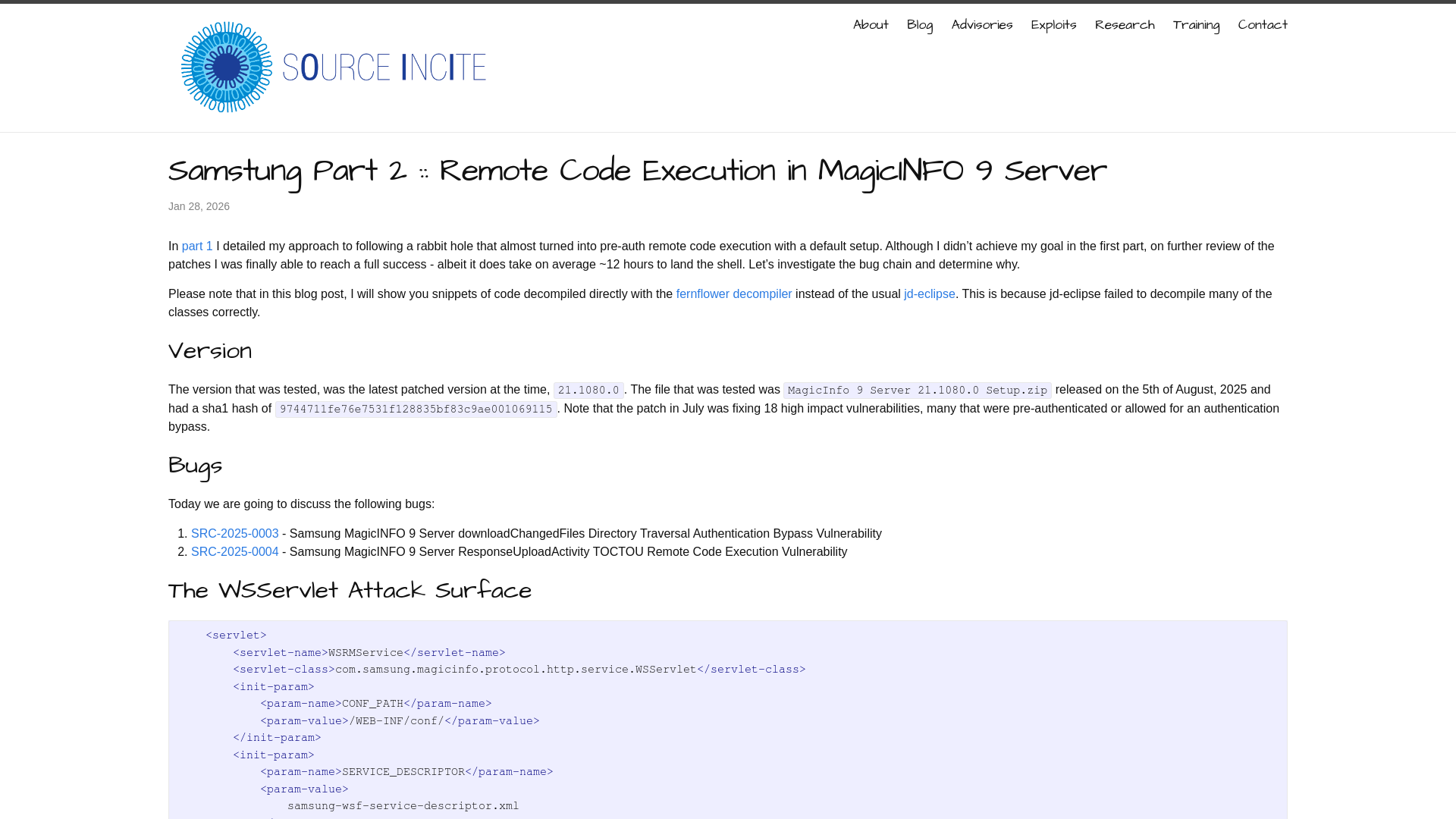 Samstung Part 2 :: Remote Code Execution in MagicINFO 9 Server