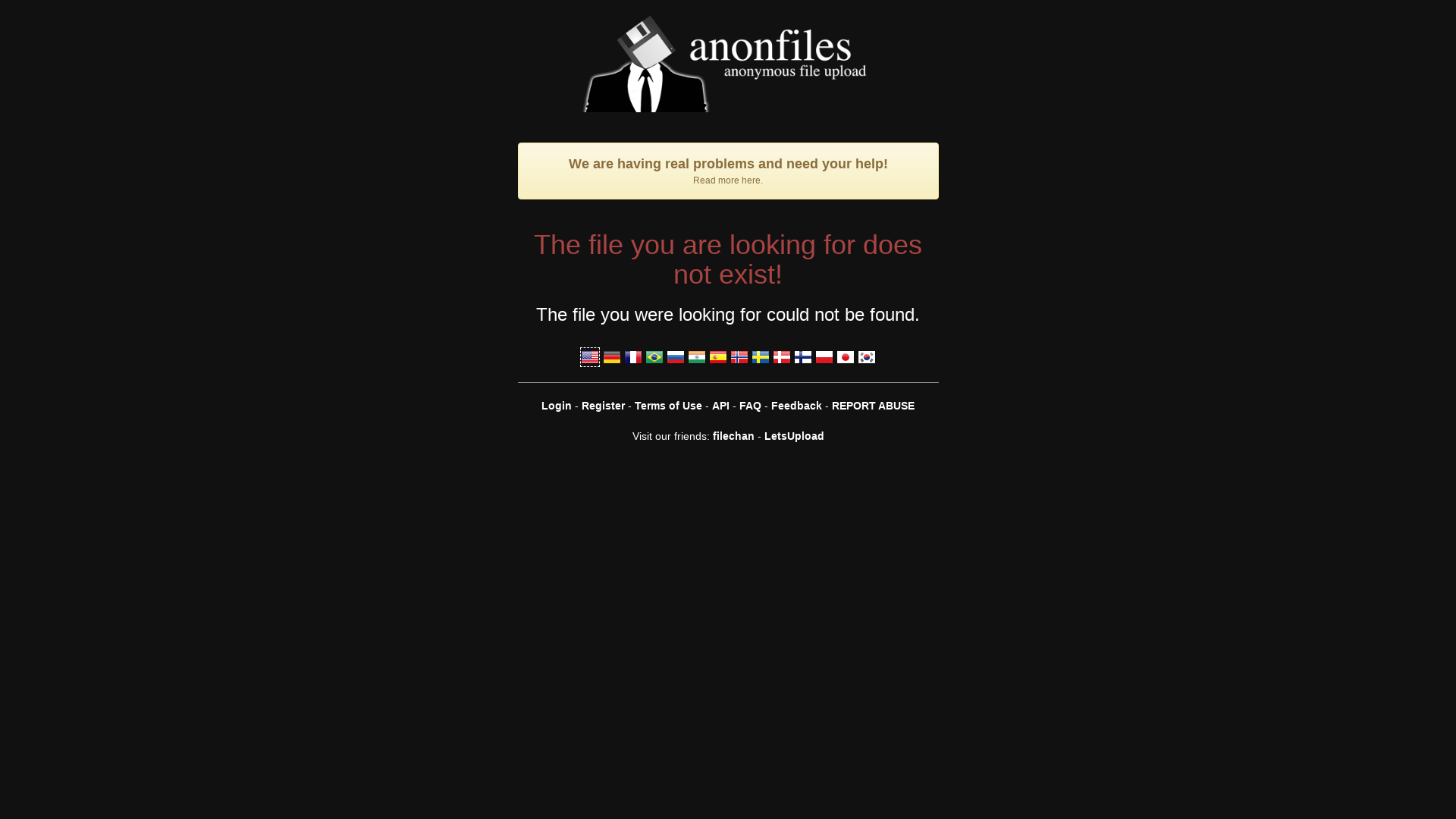 404 - Not Found! - AnonFiles