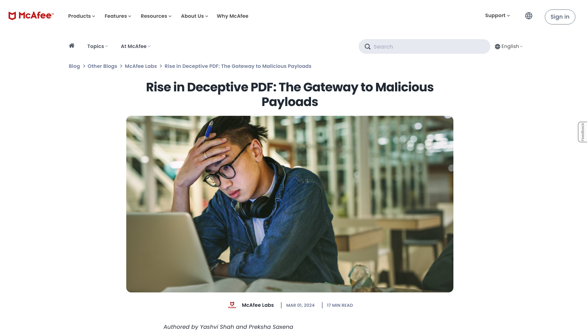 Rise in Deceptive PDF: The Gateway to Malicious Payloads | McAfee Blog