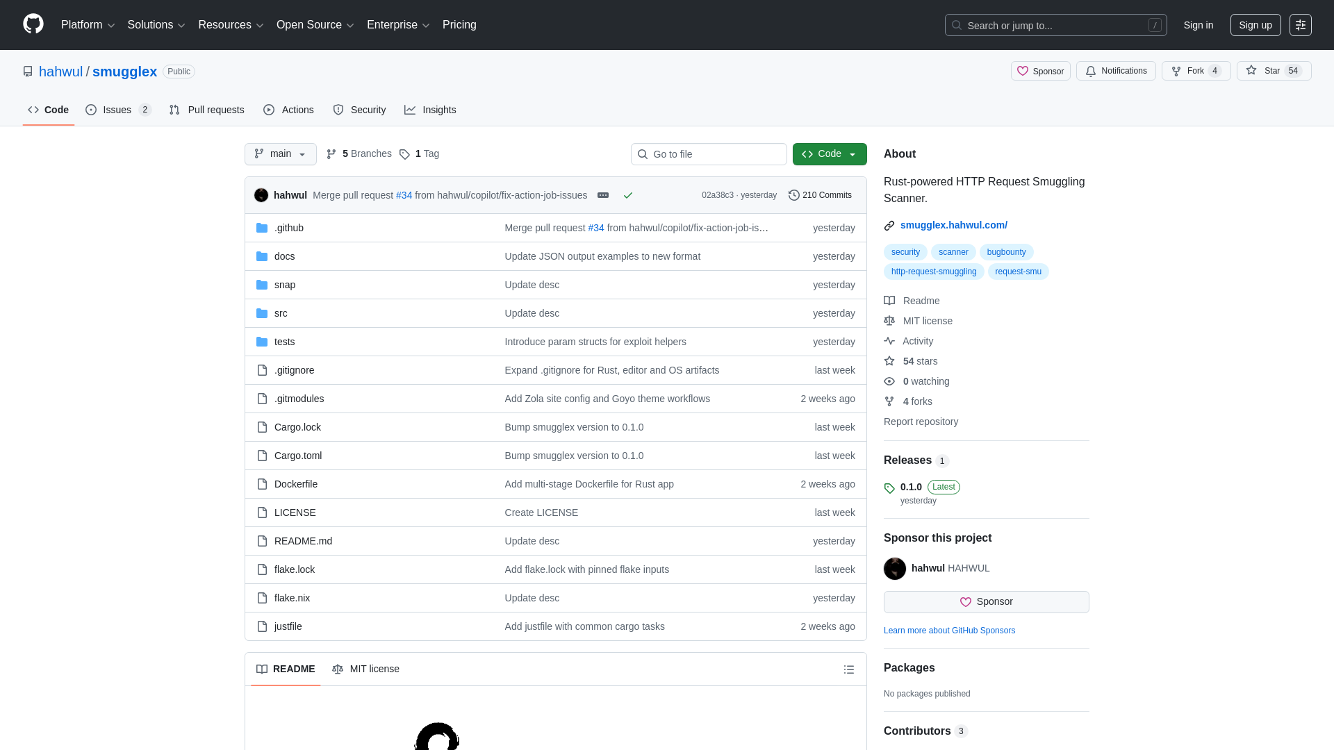 GitHub - hahwul/smugglex: Rust-powered HTTP Request Smuggling Scanner.