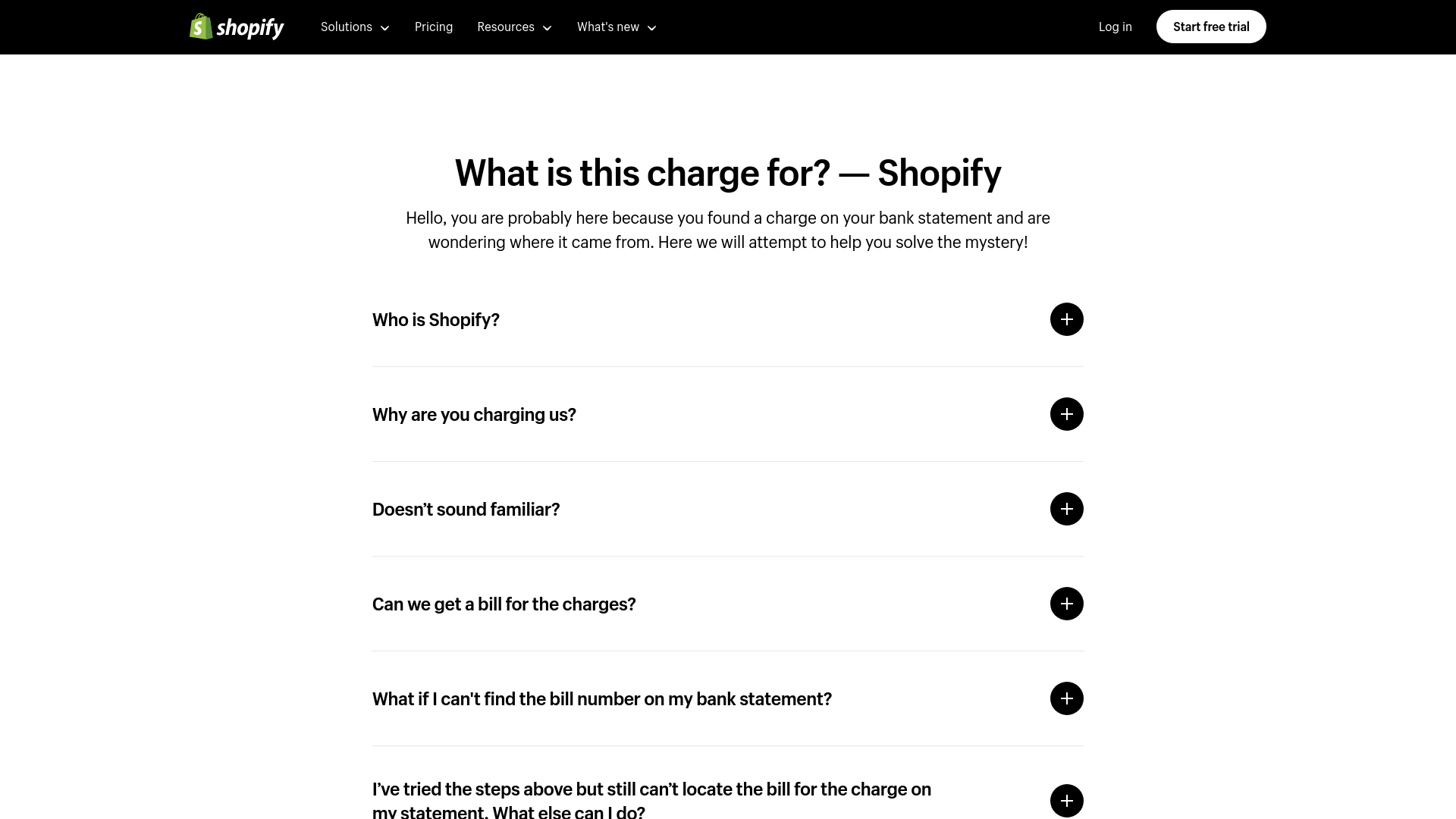 What is this charge for? — Shopify