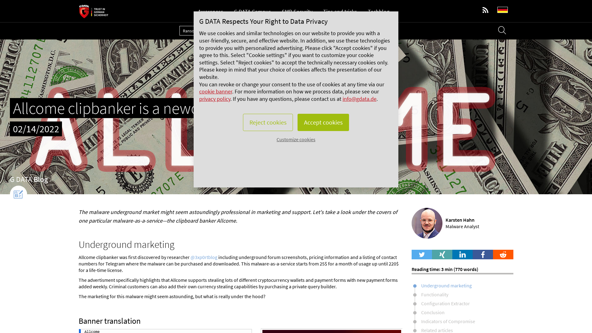 Allcome clipbanker is a newcomer in underground forums