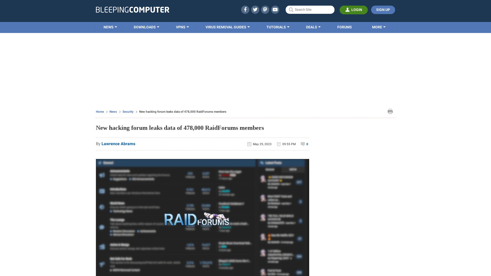 New hacking forum leaks data of 478,000 RaidForums members