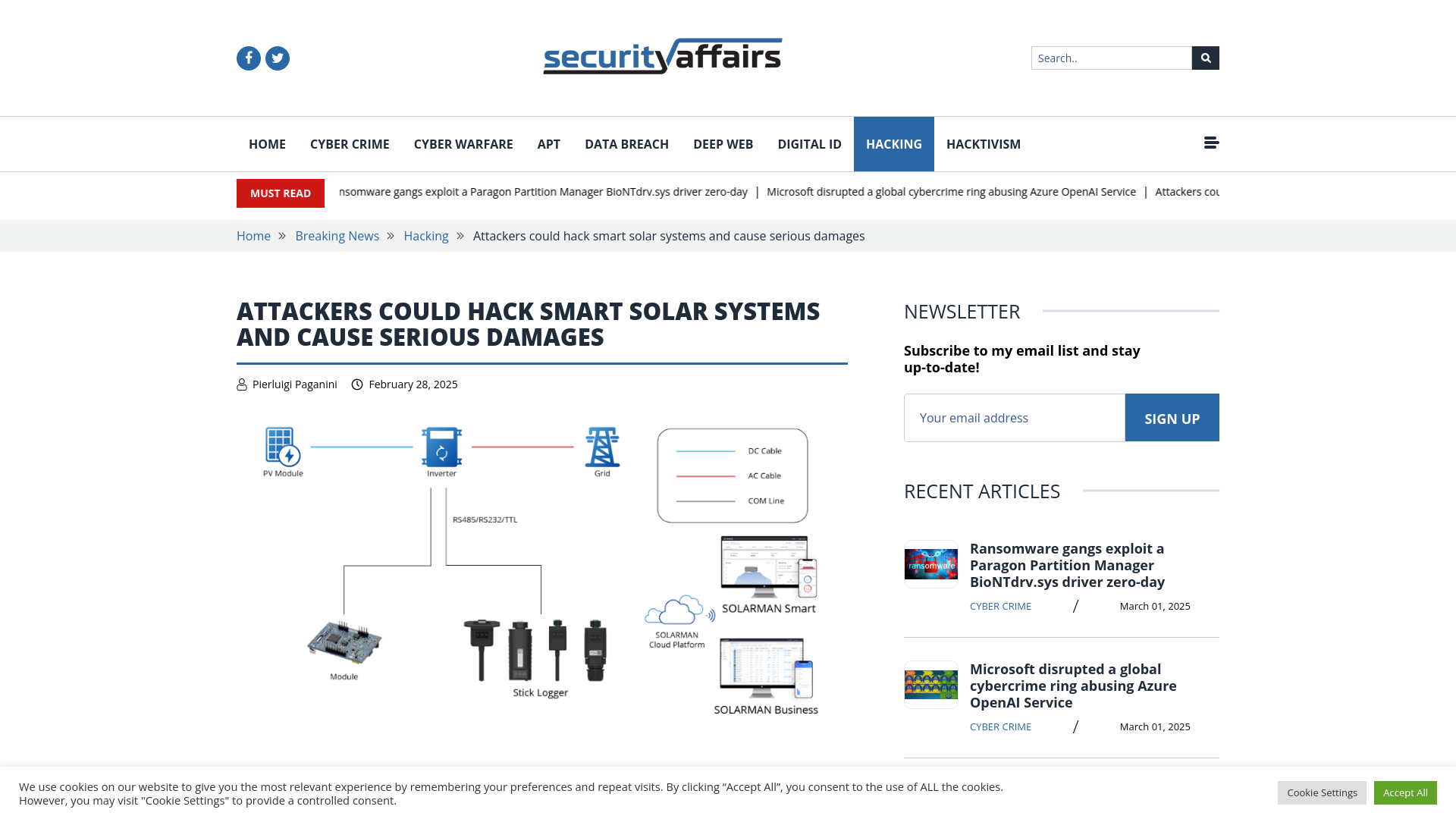 Attackers could hack smart solar systems and cause serious damages