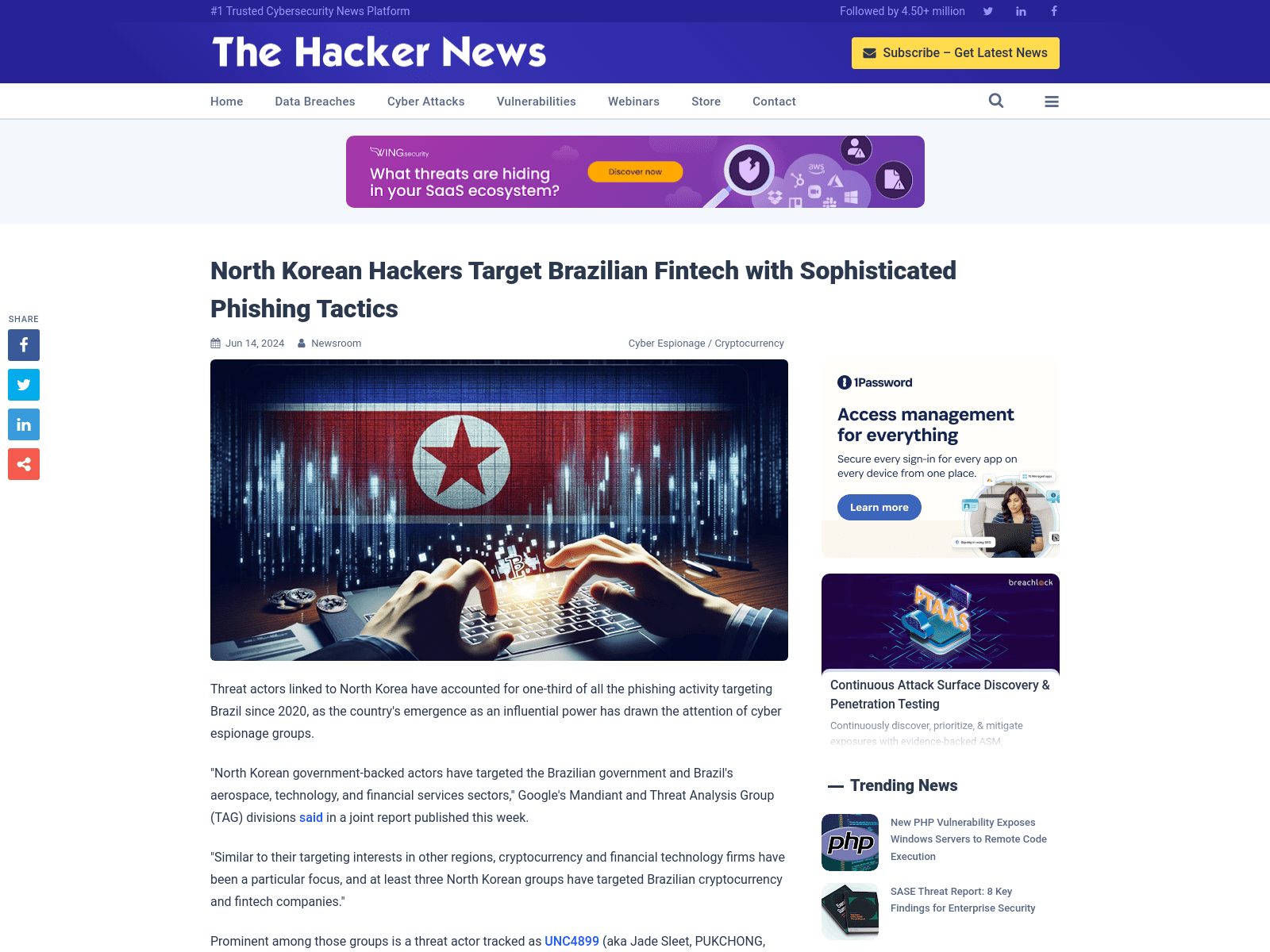 North Korean Hackers Target Brazilian Fintech with Sophisticated Phishing Tactics