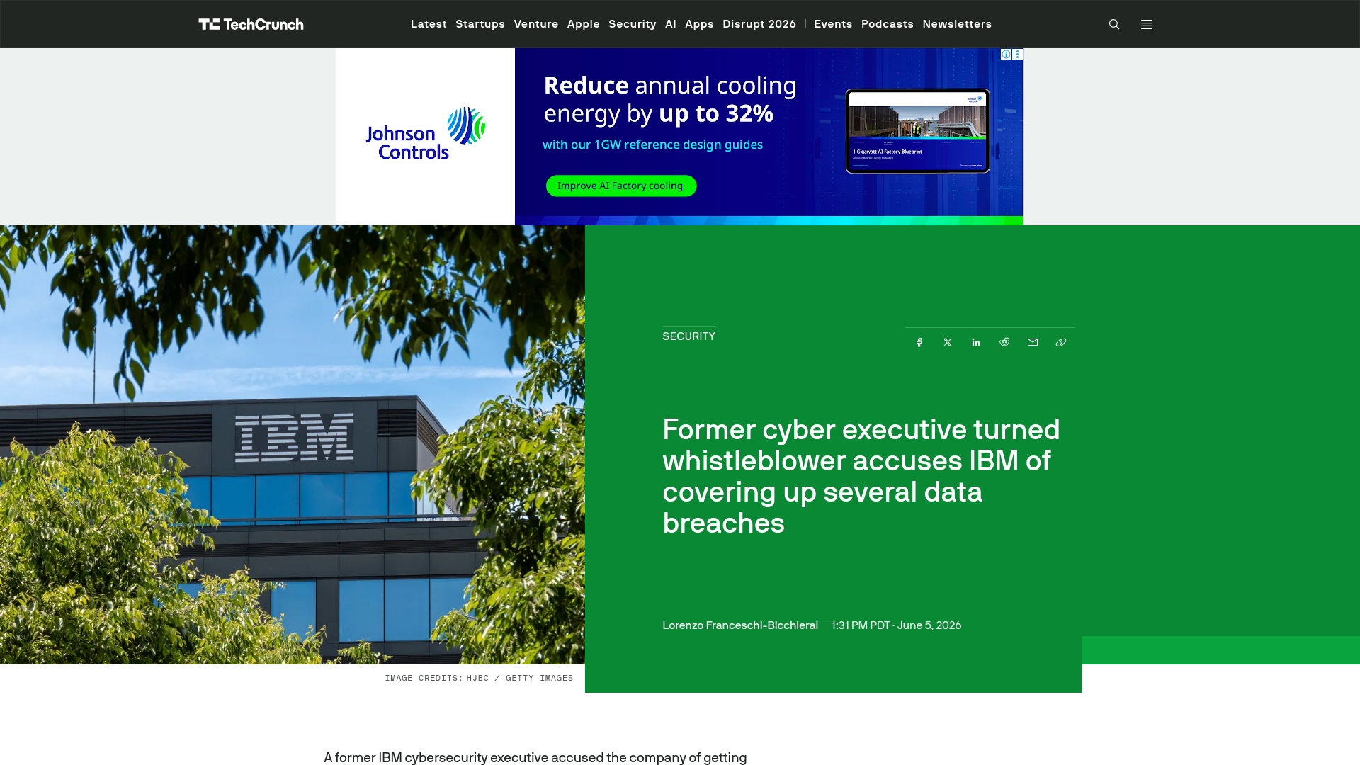 Former cyber executive turned whistleblower accuses IBM of covering up several data breaches | TechCrunch