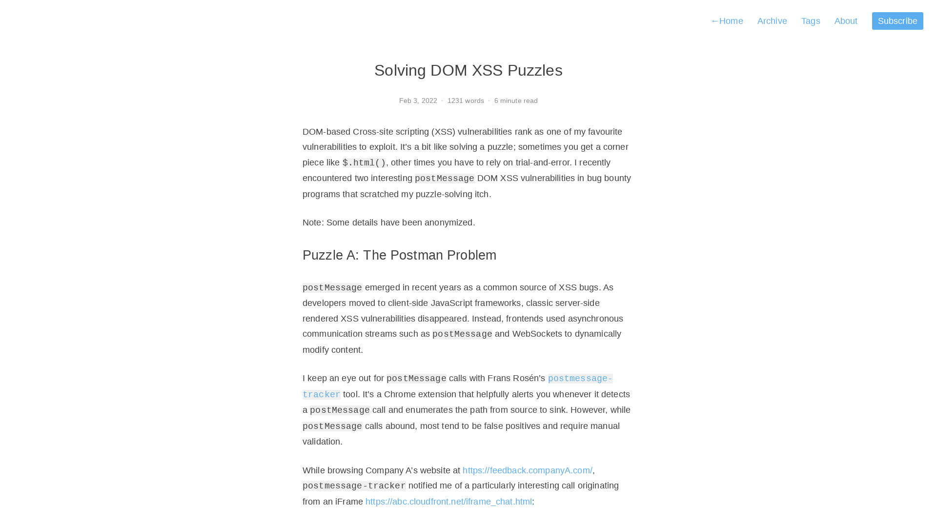 Solving DOM XSS Puzzles | Spaceraccoon's Blog