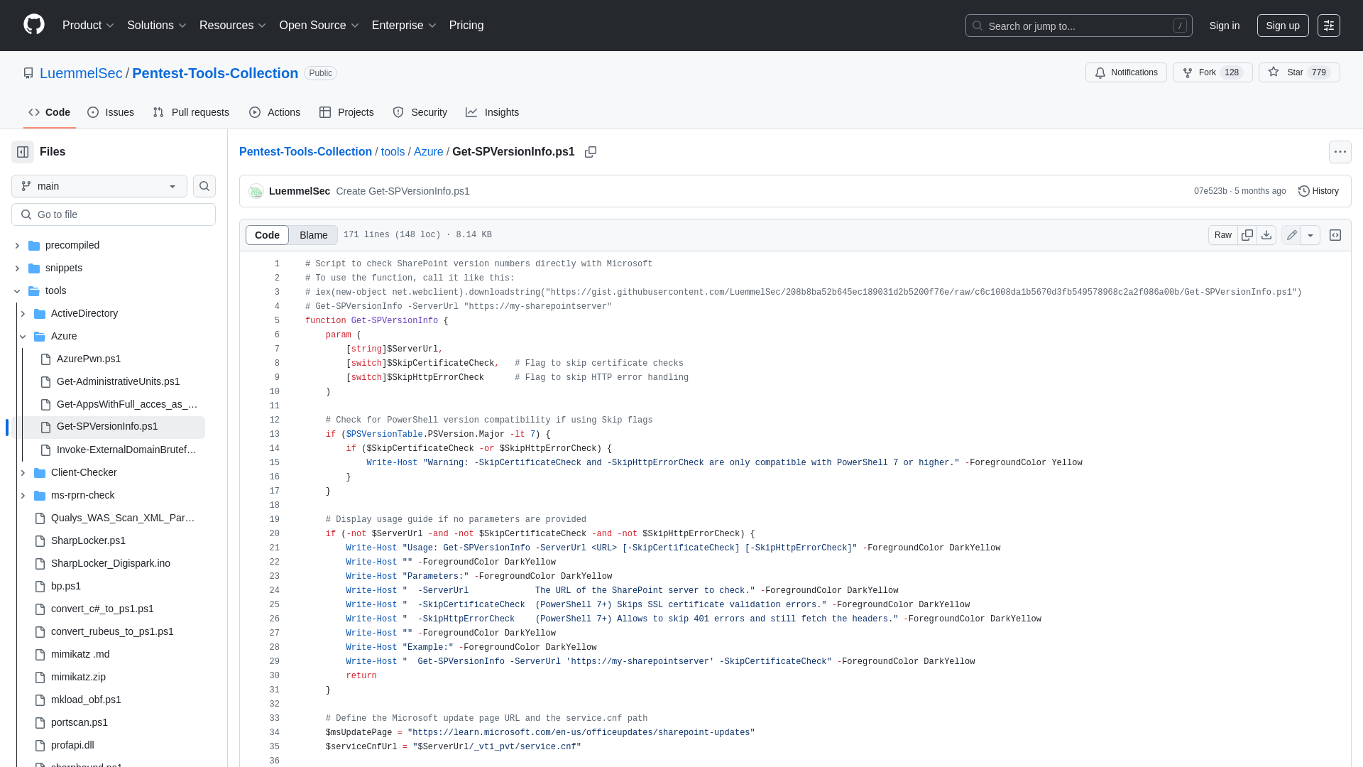 Pentest-Tools-Collection/tools/Azure/Get-SPVersionInfo.ps1 at main · LuemmelSec/Pentest-Tools-Collection · GitHub