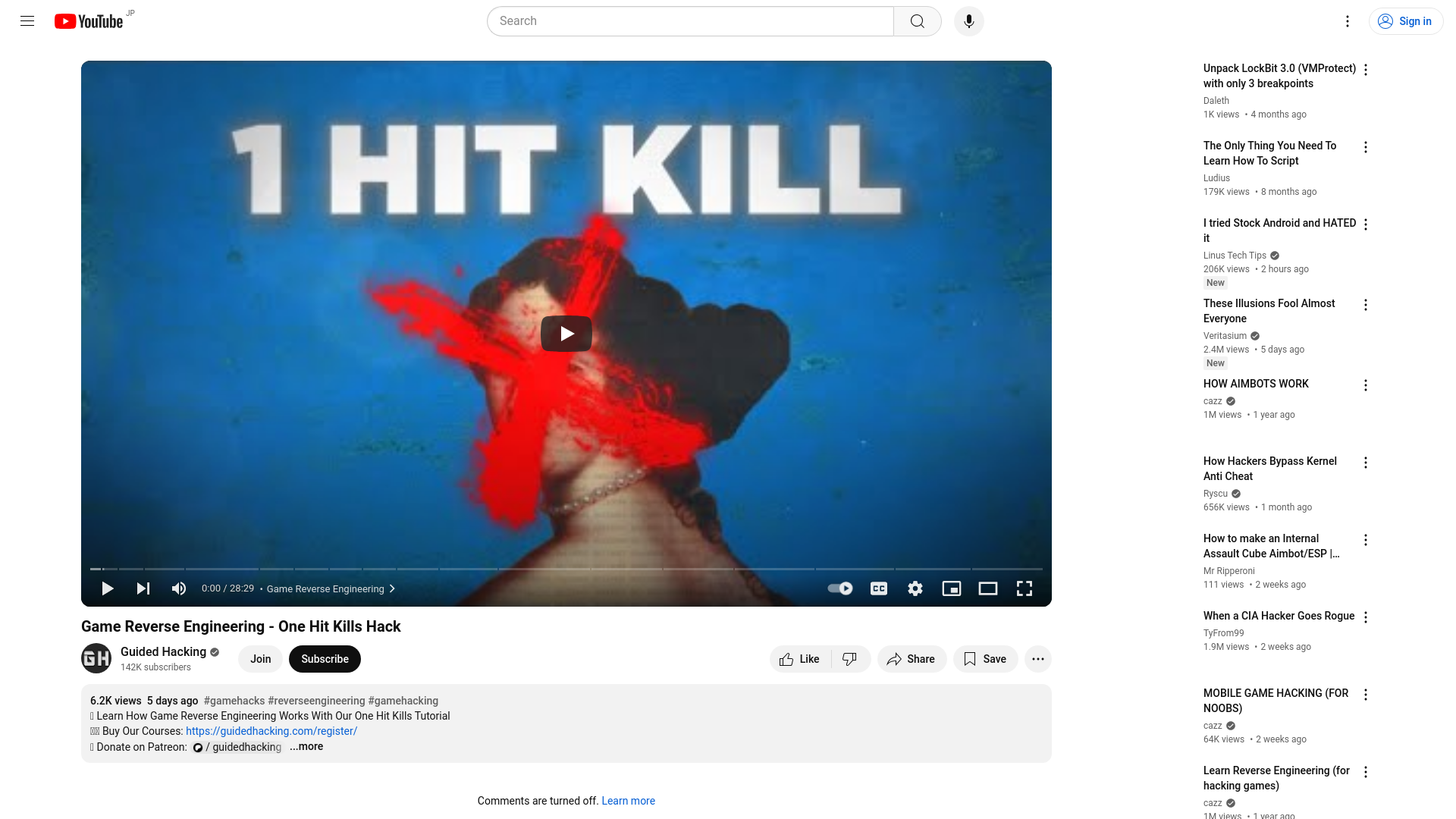 Game Reverse Engineering - One Hit Kills Hack - YouTube