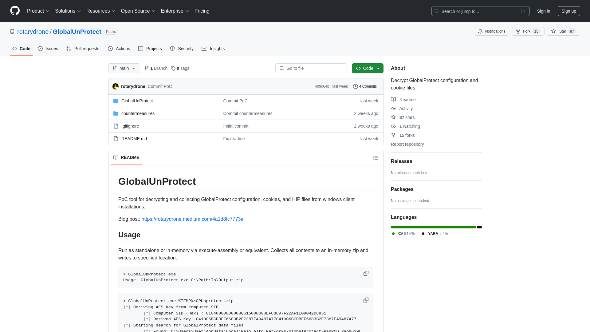 GitHub - rotarydrone/GlobalUnProtect: Decrypt GlobalProtect configuration and cookie files.