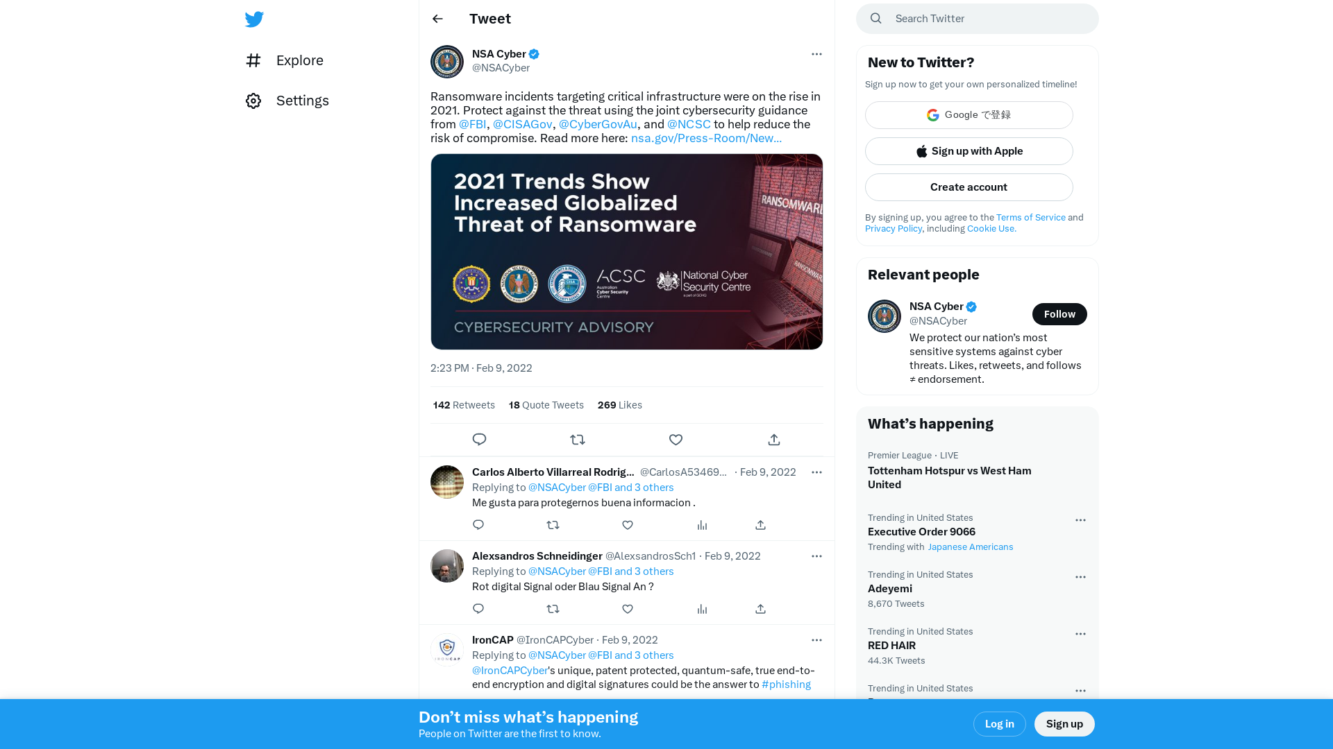 NSA Cyber on Twitter: "Ransomware incidents targeting critical infrastructure were on the rise in 2021. Protect against the threat using the joint cybersecurity guidance from @FBI, @CISAGov, @CyberGovAu, and @NCSC to help reduce the risk of compromise. Read more here: https://t.co/WUDLBiifhH https://t.co/ZSS9sPkHB8" / Twitter