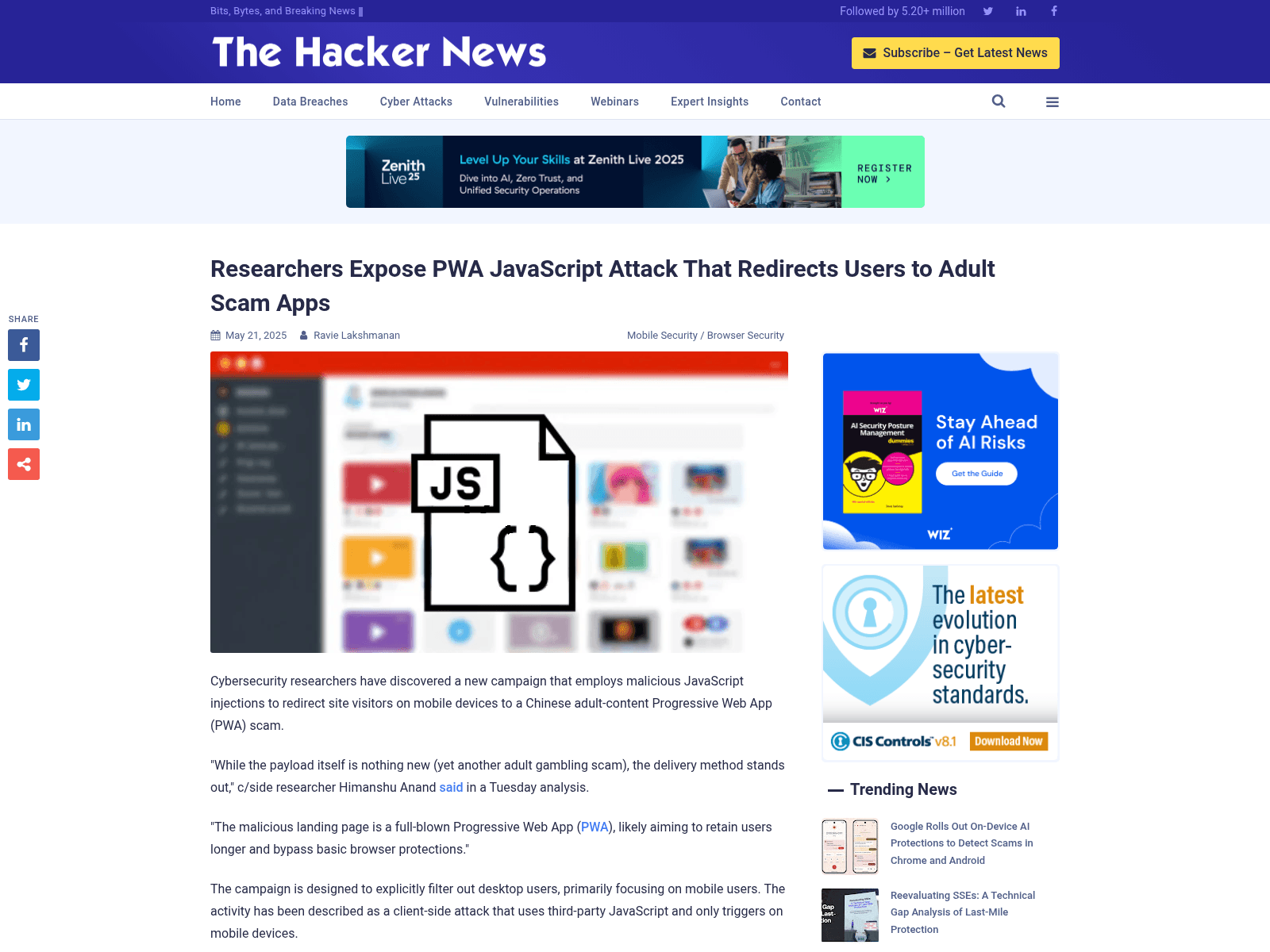 Researchers Expose PWA JavaScript Attack That Redirects Users to Adult Scam Apps