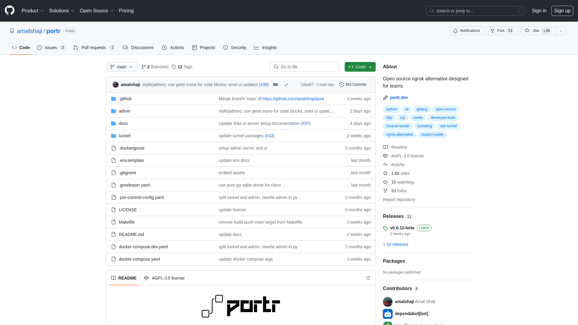 GitHub - amalshaji/portr: Open source ngrok alternative designed for teams