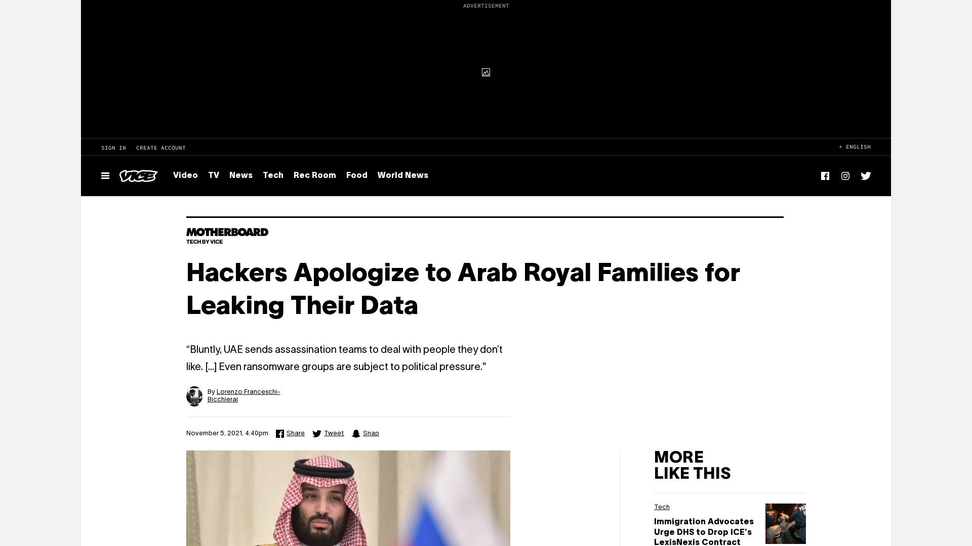 Hackers Apologize to Arab Royal Families for Leaking Their Data