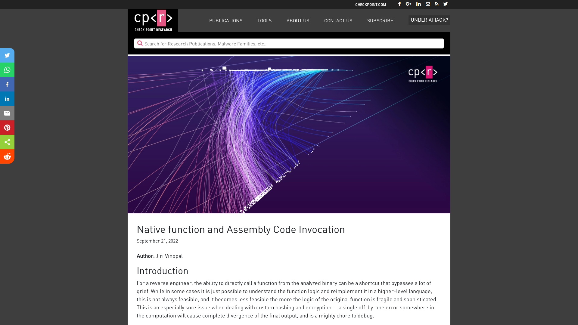 Native function and Assembly Code Invocation - Check Point Research
