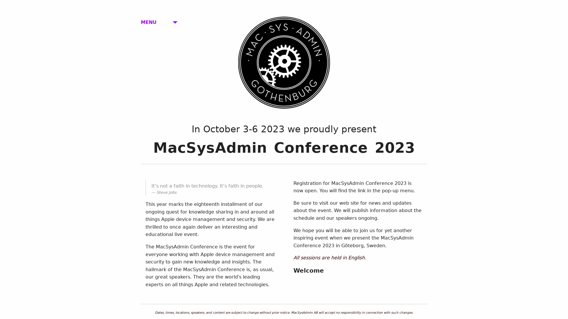 MacSysAdmin Conference 2023