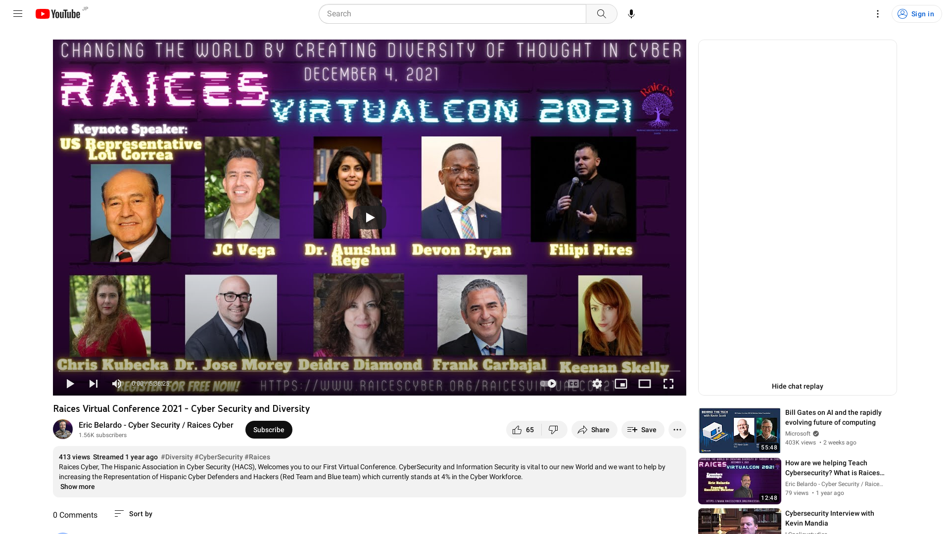 Raices Virtual Conference 2021 - Cyber Security and Diversity - YouTube