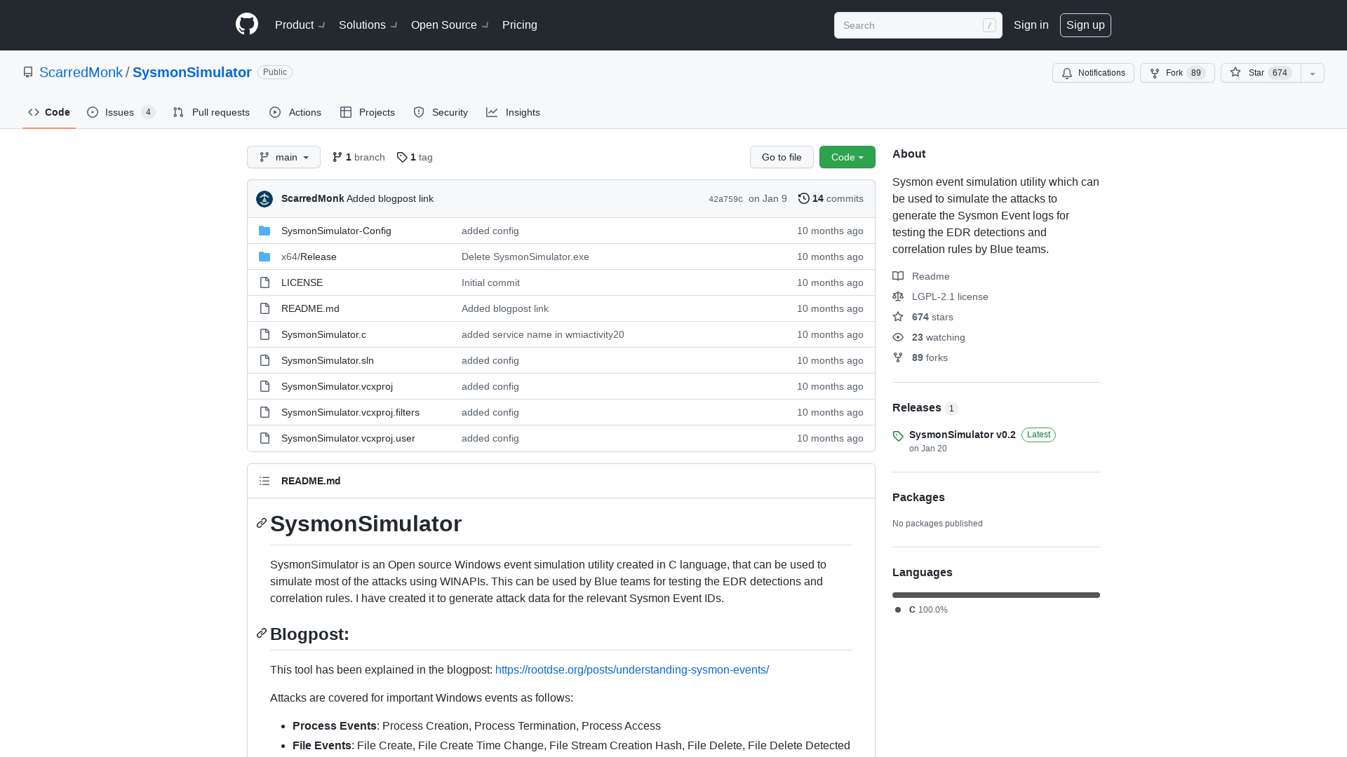GitHub - ScarredMonk/SysmonSimulator: Sysmon event simulation utility which can be used to simulate the attacks to generate the Sysmon Event logs for testing the EDR detections and correlation rules by Blue teams.