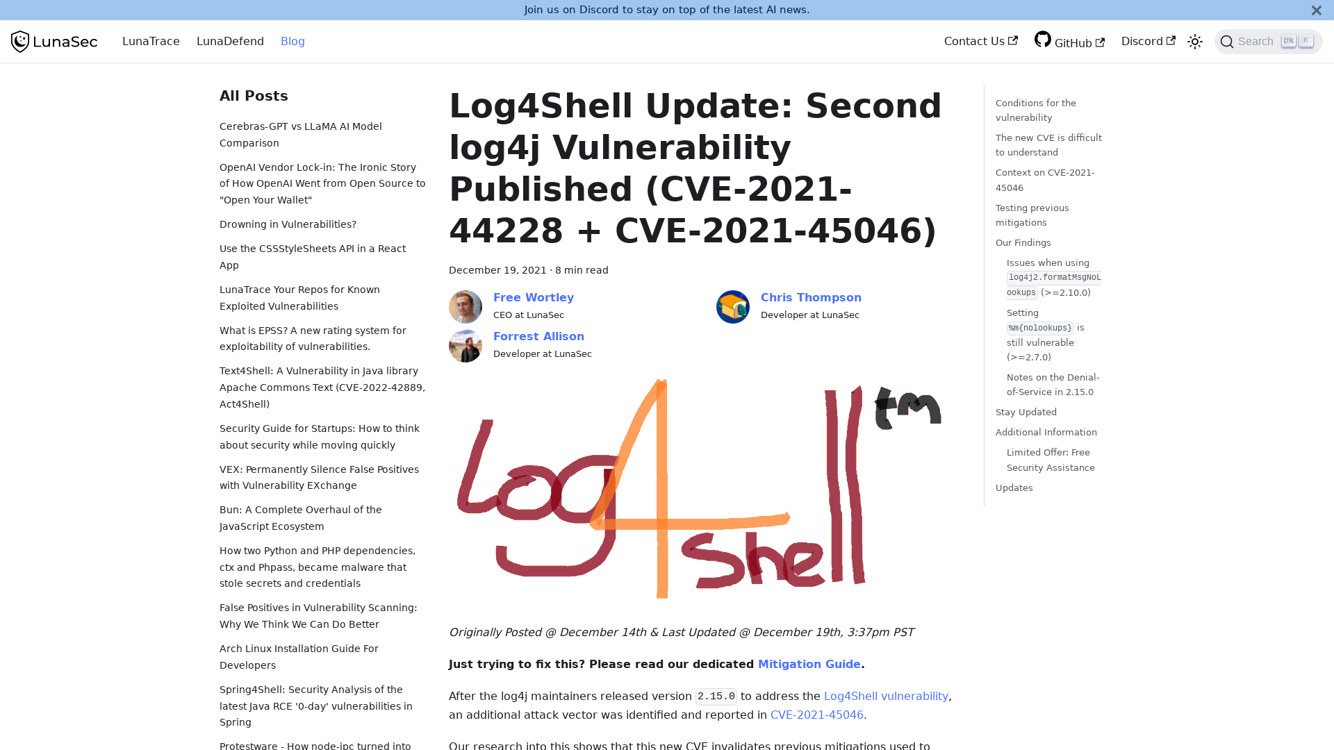 Log4Shell Update: Second log4j Vulnerability Published (CVE-2021-44228 + CVE-2021-45046) | LunaTrace