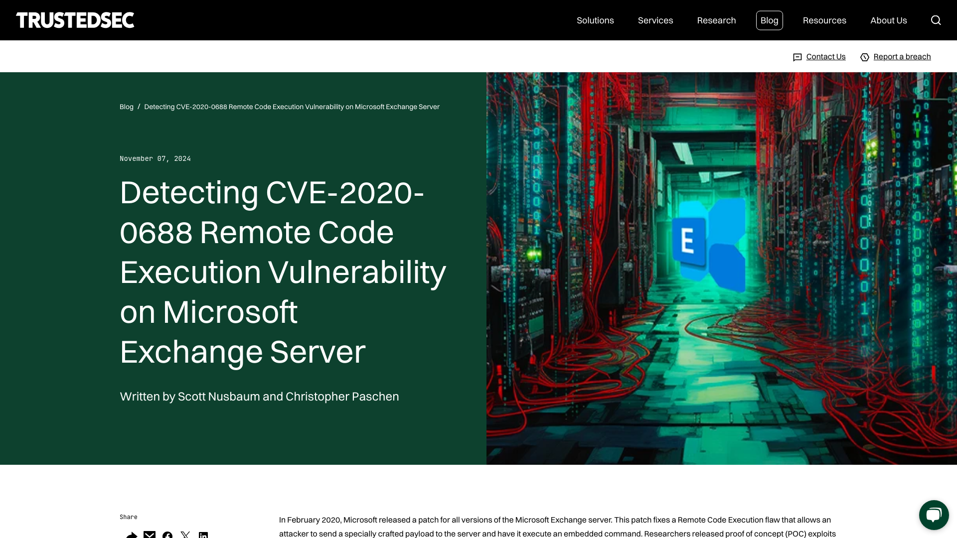 TrustedSec | Detecting CVE-2020-0688 Remote Code Execution…