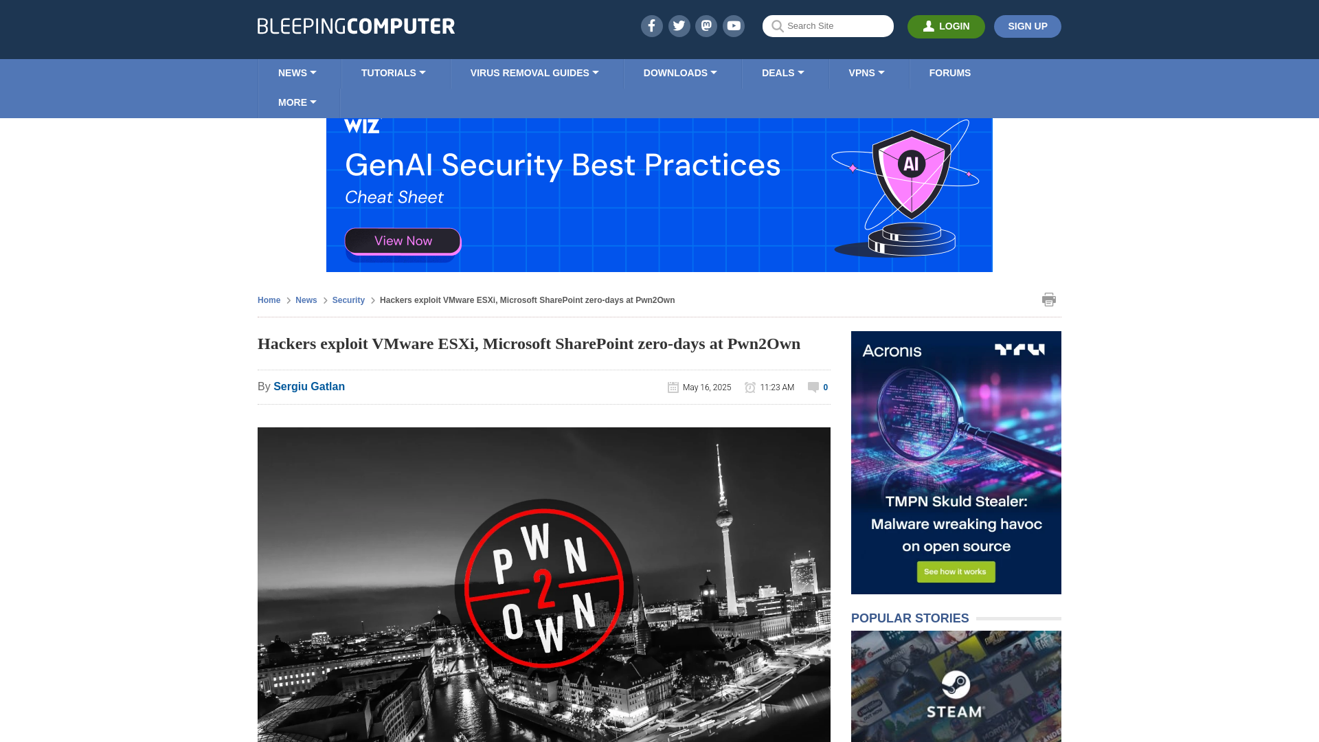 Hackers exploit VMware ESXi, Microsoft SharePoint zero-days at Pwn2Own