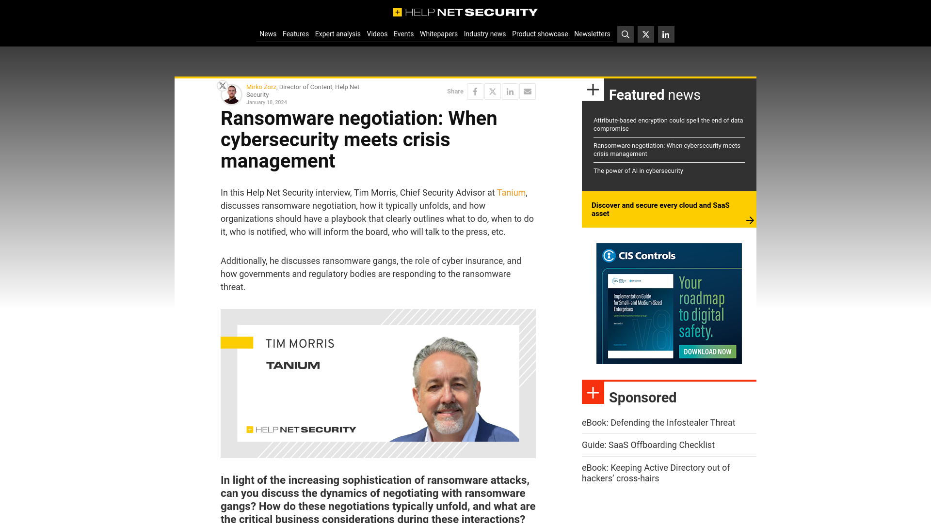 Ransomware negotiation: When cybersecurity meets crisis management - Help Net Security