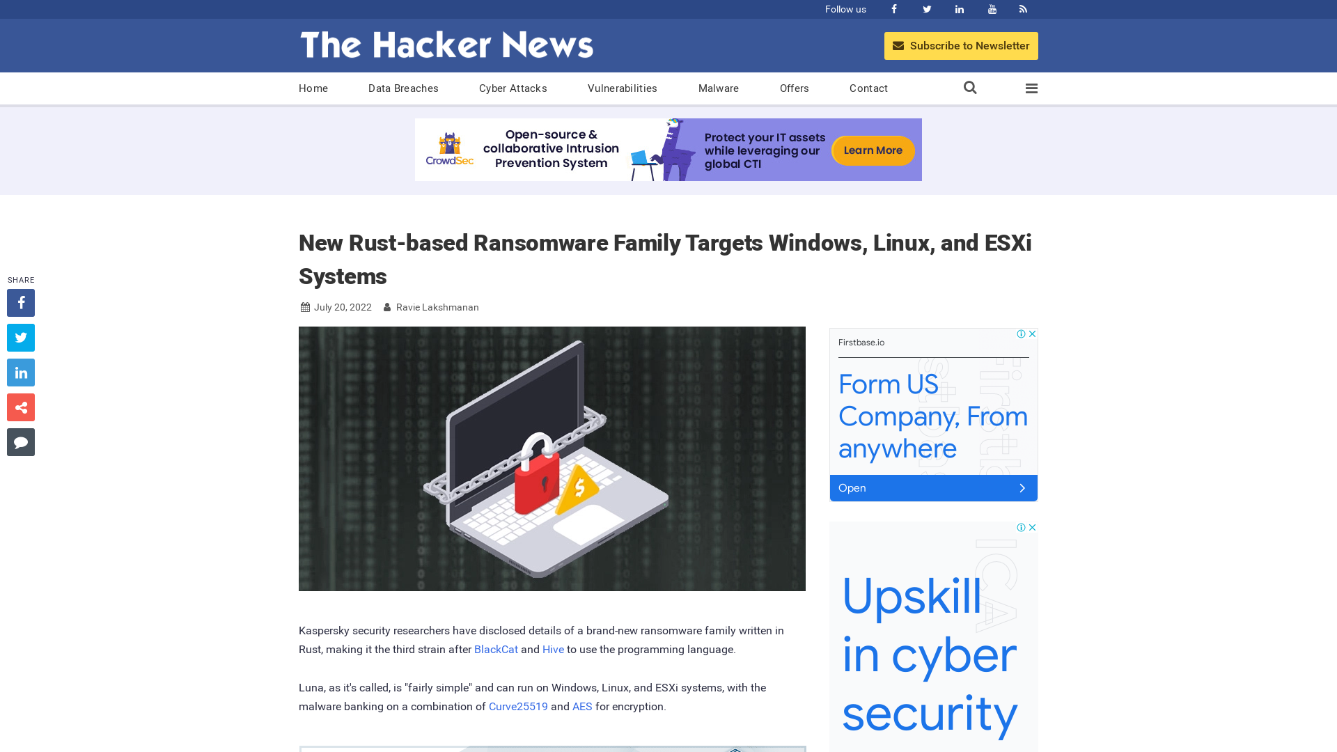 New Rust-based Ransomware Family Targets Windows, Linux, and ESXi Systems