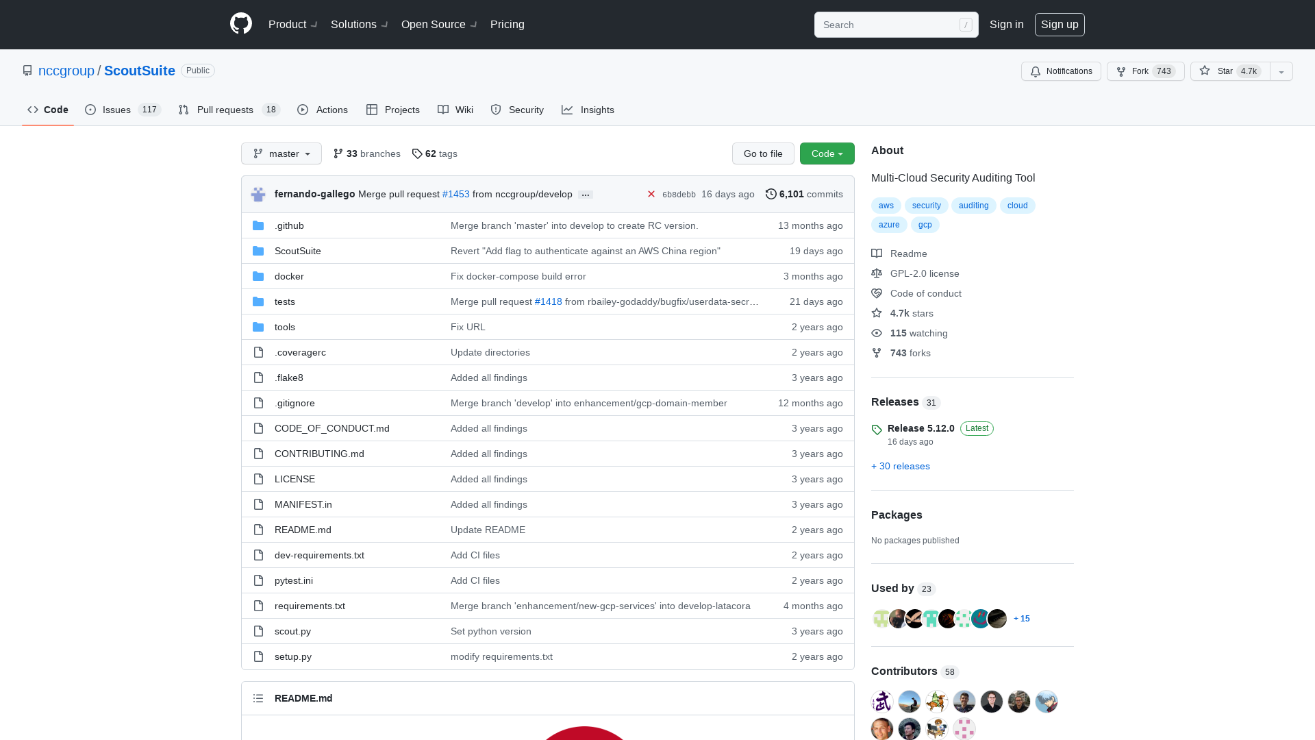 GitHub - nccgroup/ScoutSuite: Multi-Cloud Security Auditing Tool