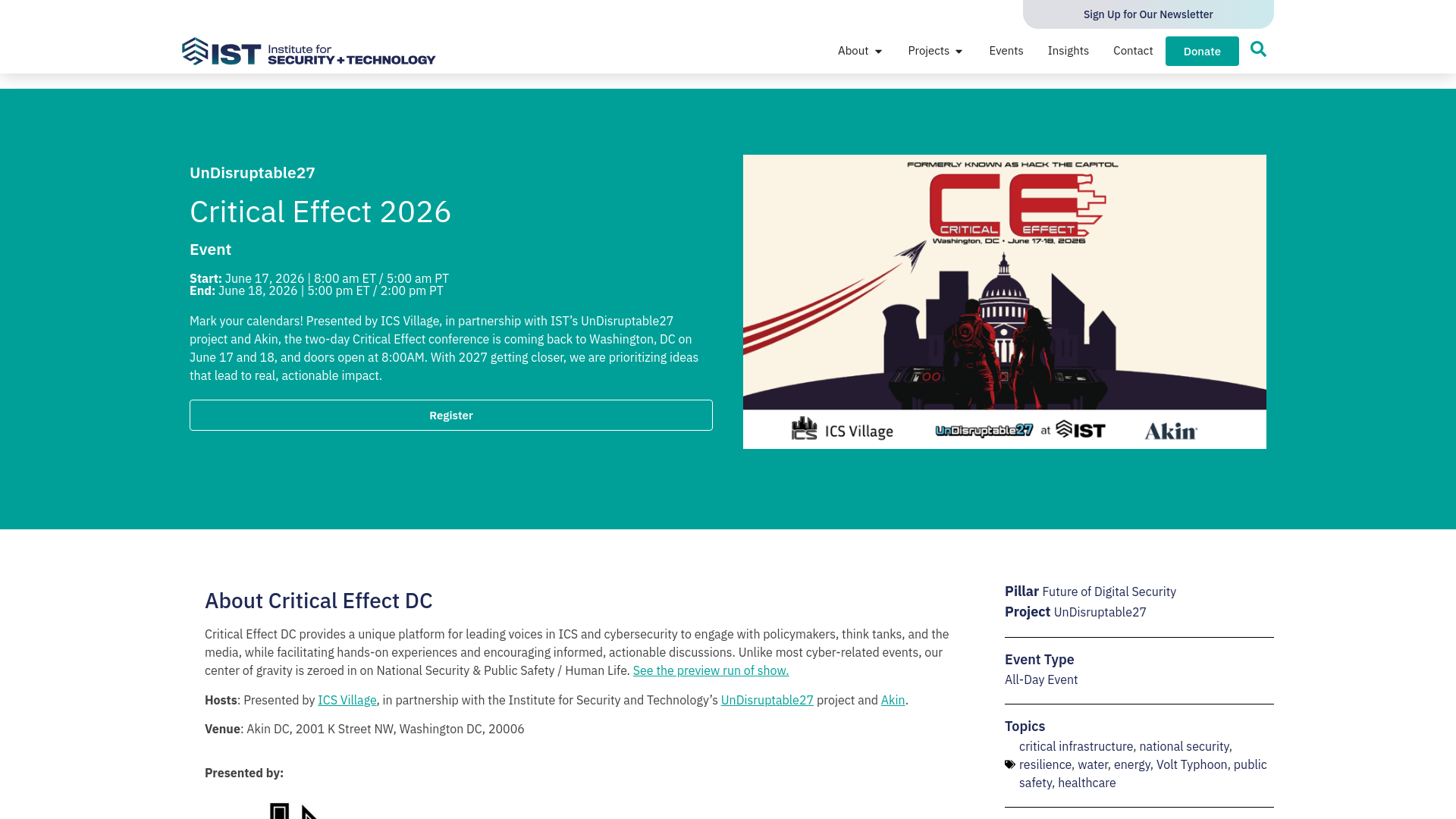 Critical Effect 2026 - Institute for Security and Technology
