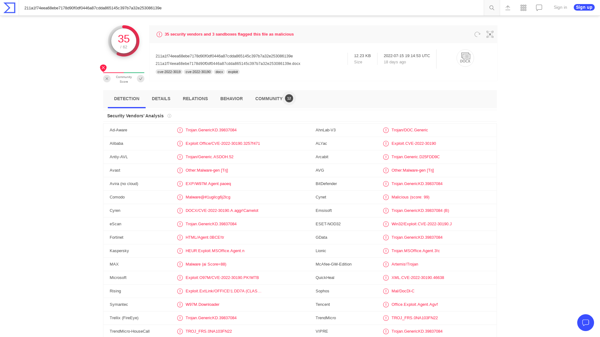 VirusTotal - File - 211a1f74eea68ebe7178d90f0df0446a87cdda865145c397b7a32e253086139e