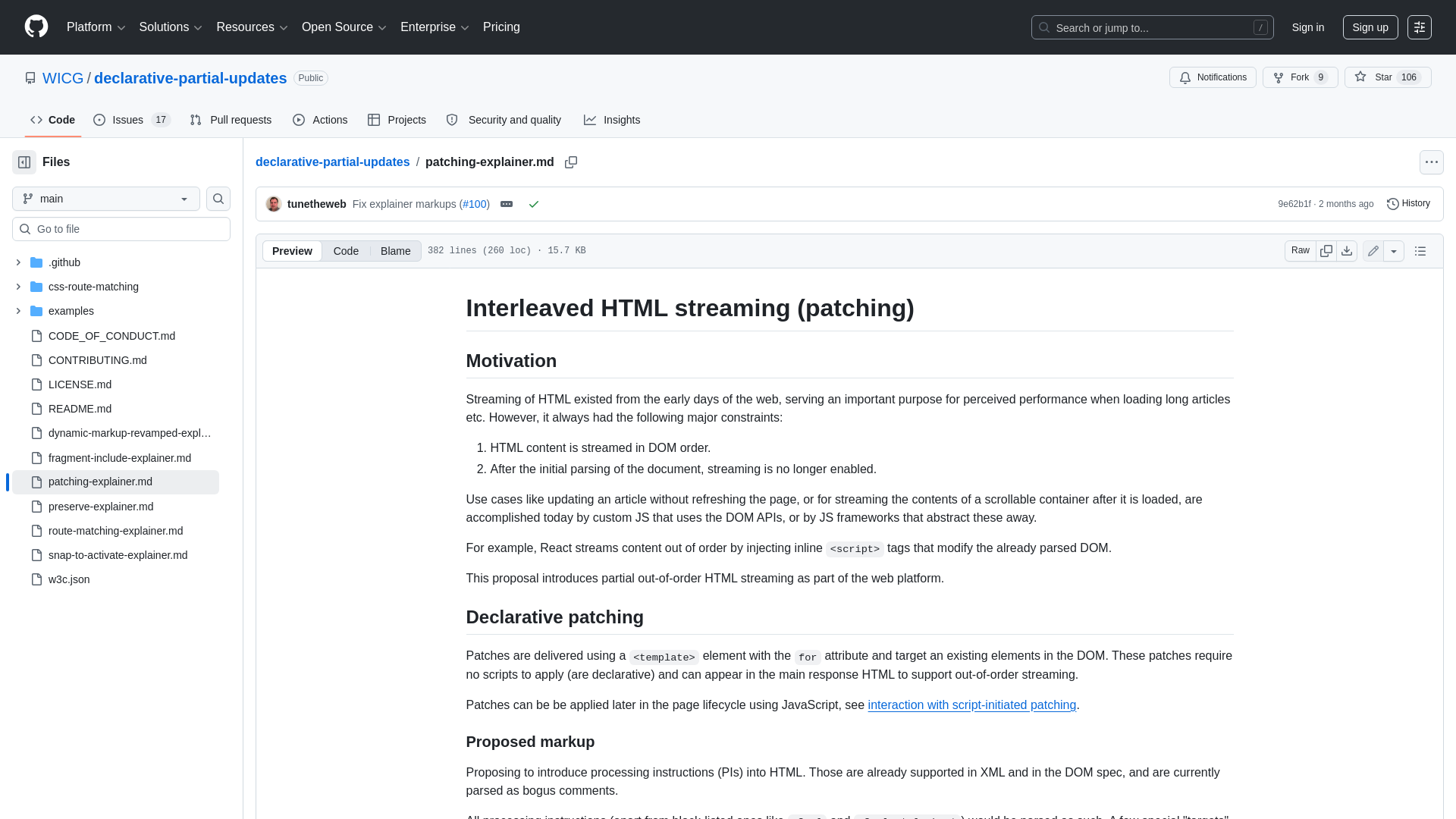 declarative-partial-updates/patching-explainer.md at main · WICG/declarative-partial-updates · GitHub