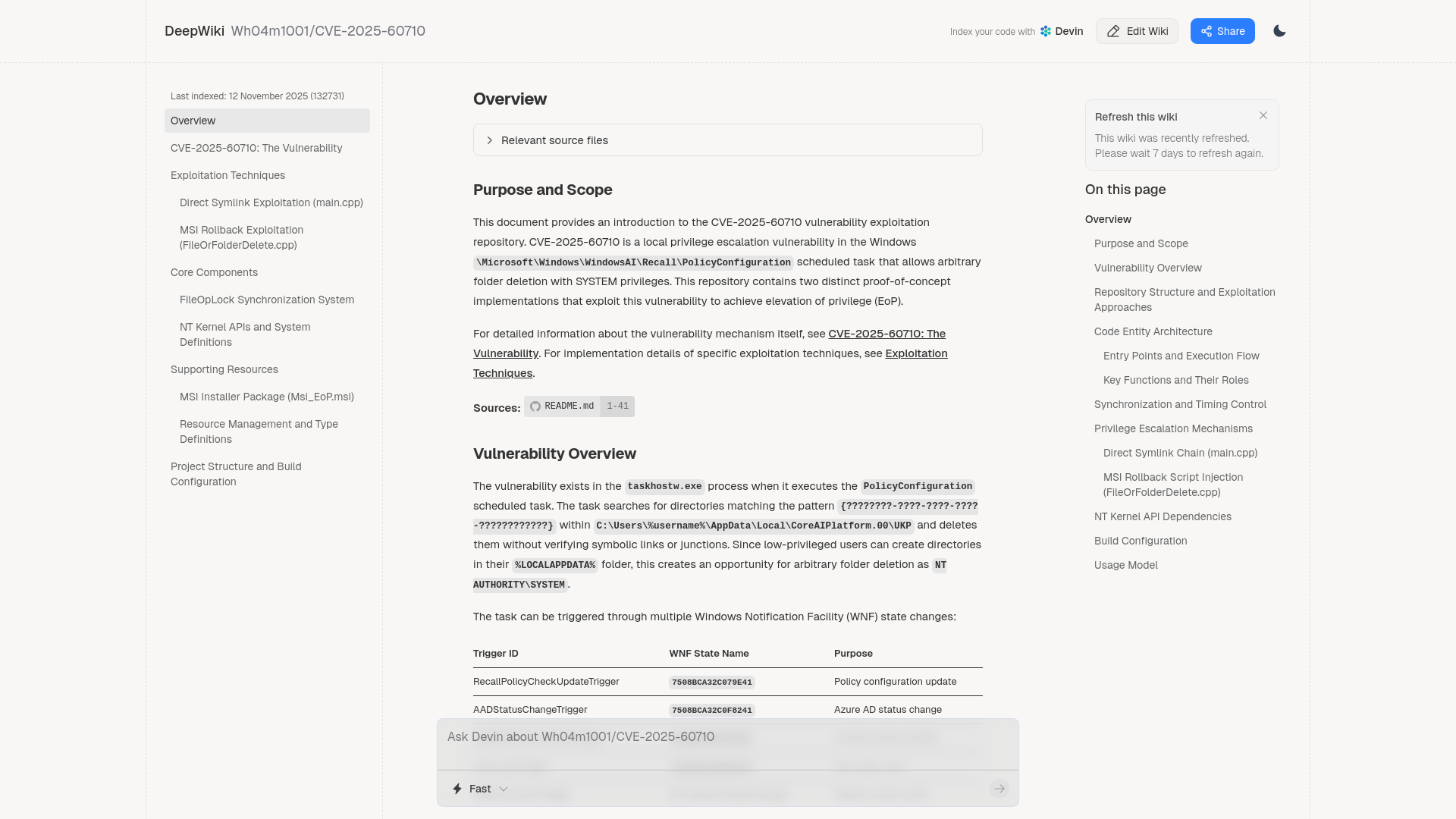 Wh04m1001/CVE-2025-60710 | DeepWiki