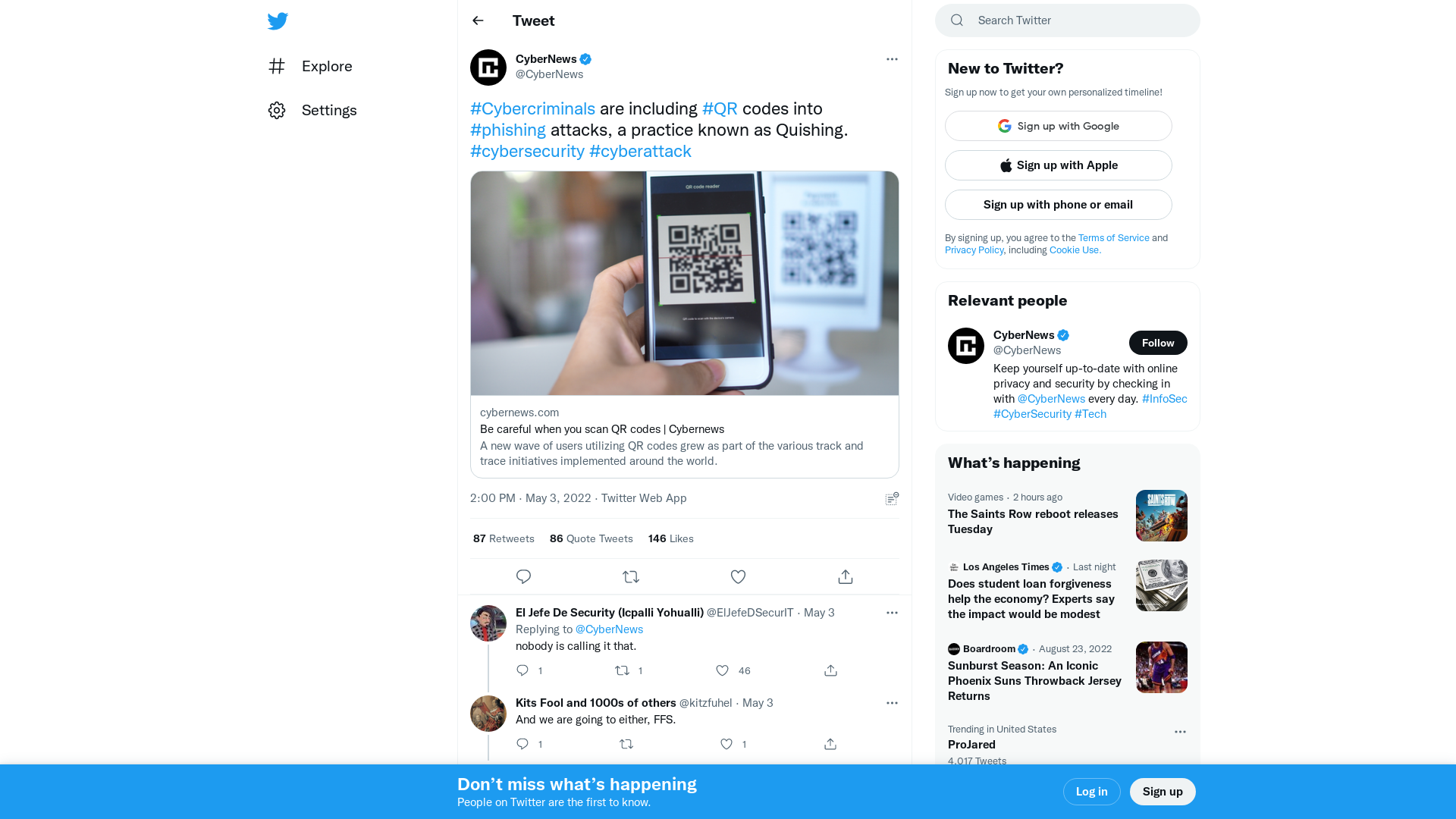 CyberNews on Twitter: "#Cybercriminals are including #QR codes into #phishing attacks, a practice known as Quishing. #cybersecurity #cyberattack https://t.co/3qkRE0FyrX" / Twitter