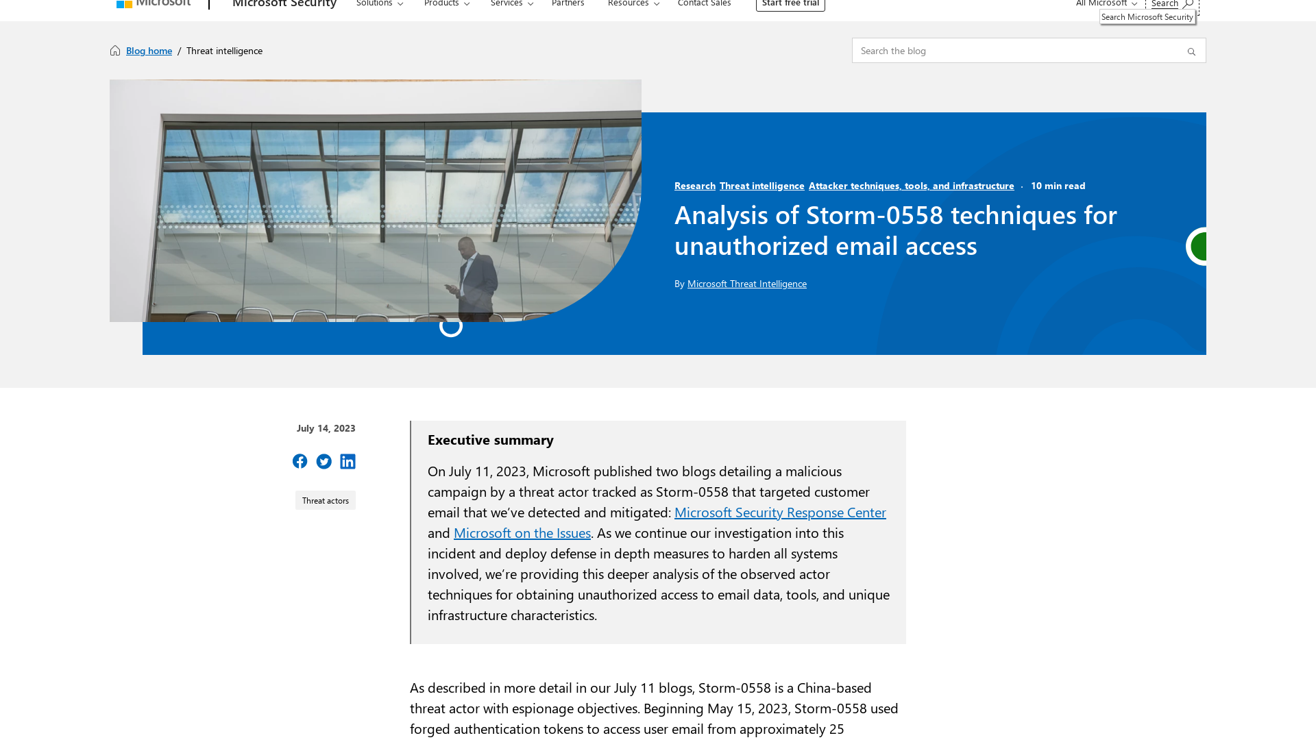 Analysis of Storm-0558 techniques for unauthorized email access | Microsoft Security Blog