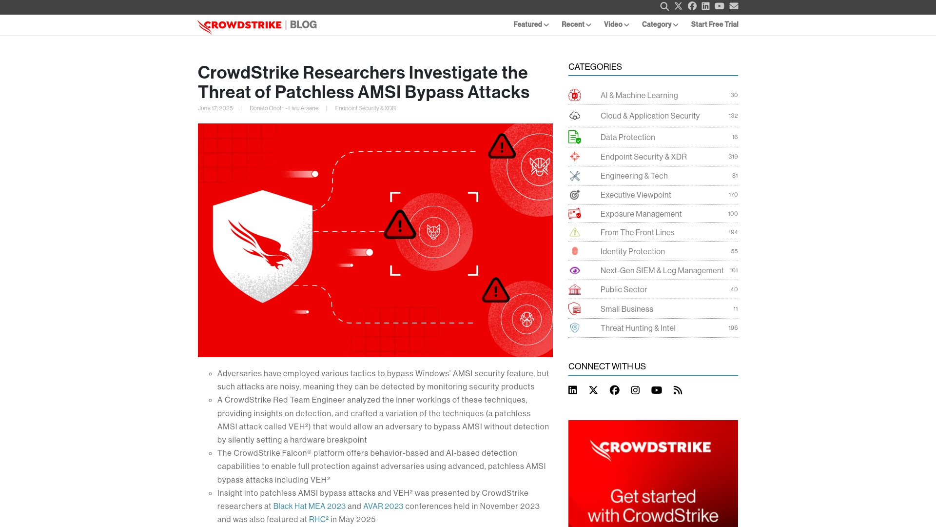 CrowdStrike Investigates the Threat of Patchless AMSI Bypass Attacks