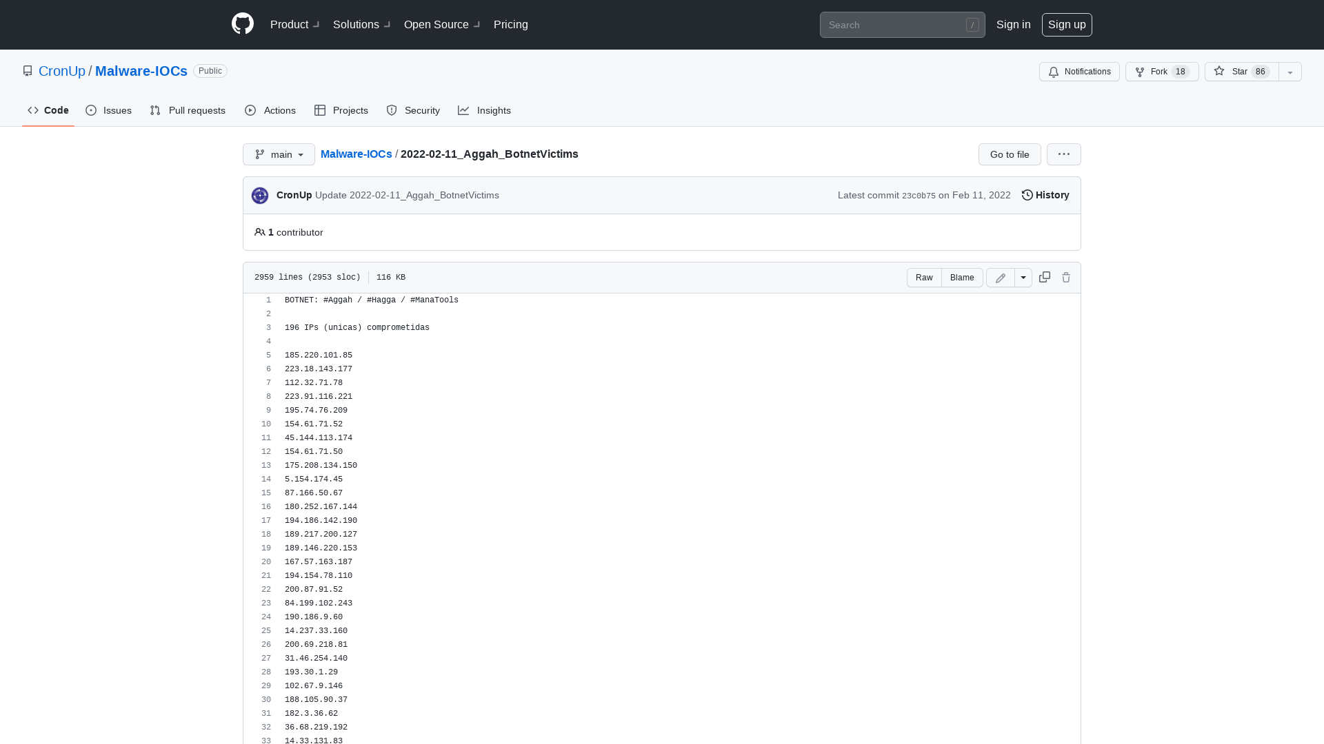 Malware-IOCs/2022-02-11_Aggah_BotnetVictims at main · CronUp/Malware-IOCs · GitHub