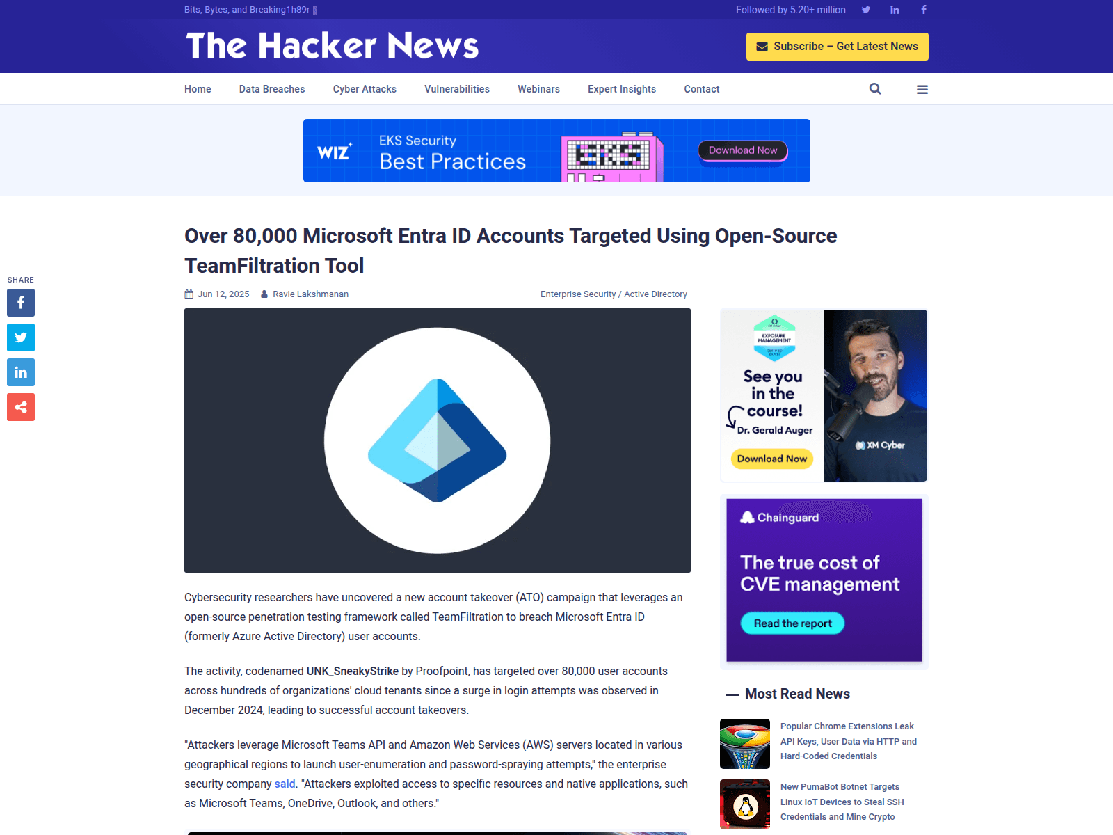 Over 80,000 Microsoft Entra ID Accounts Targeted Using Open-Source TeamFiltration Tool