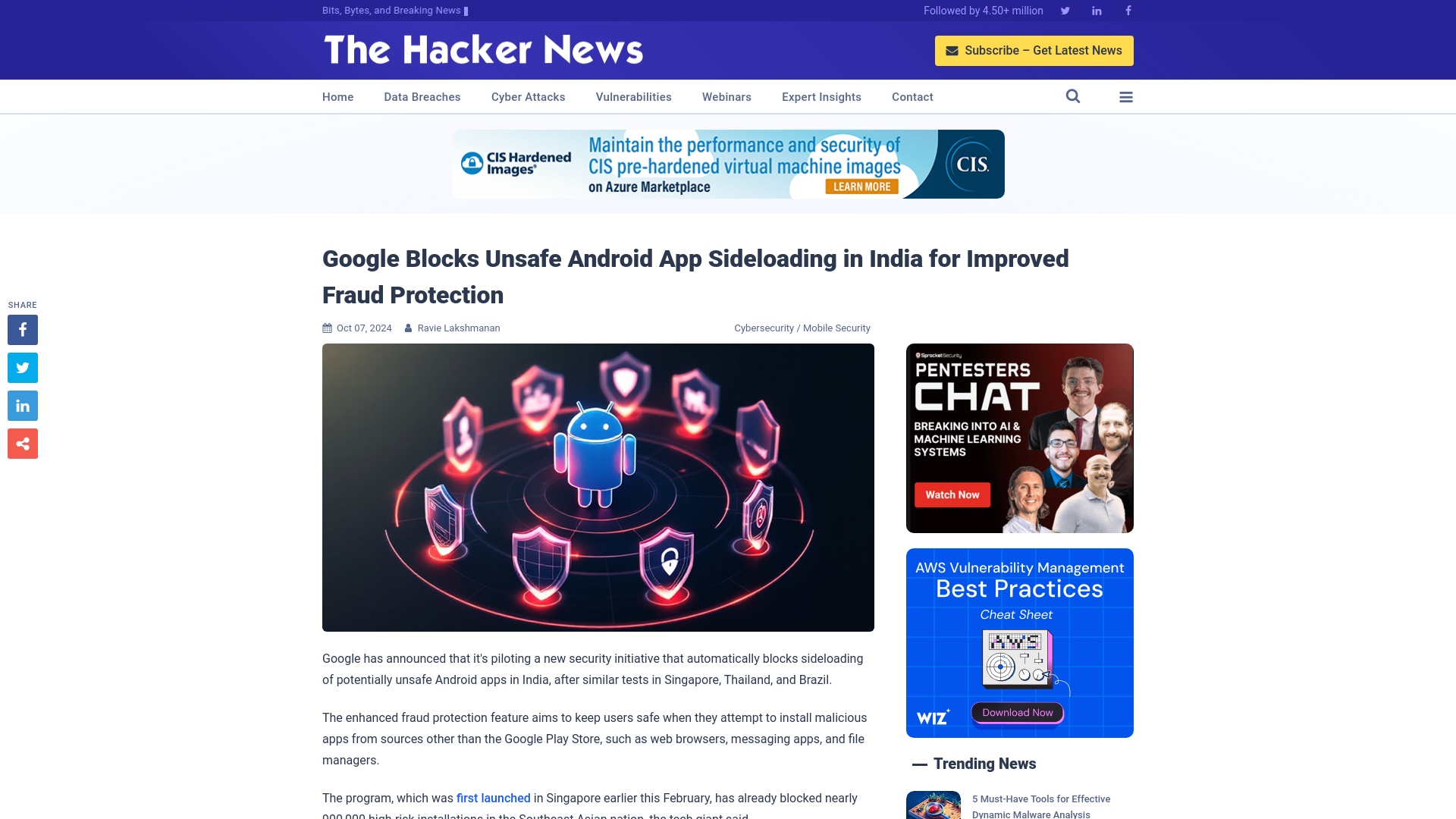 Google Blocks Unsafe Android App Sideloading in India for Improved Fraud Protection