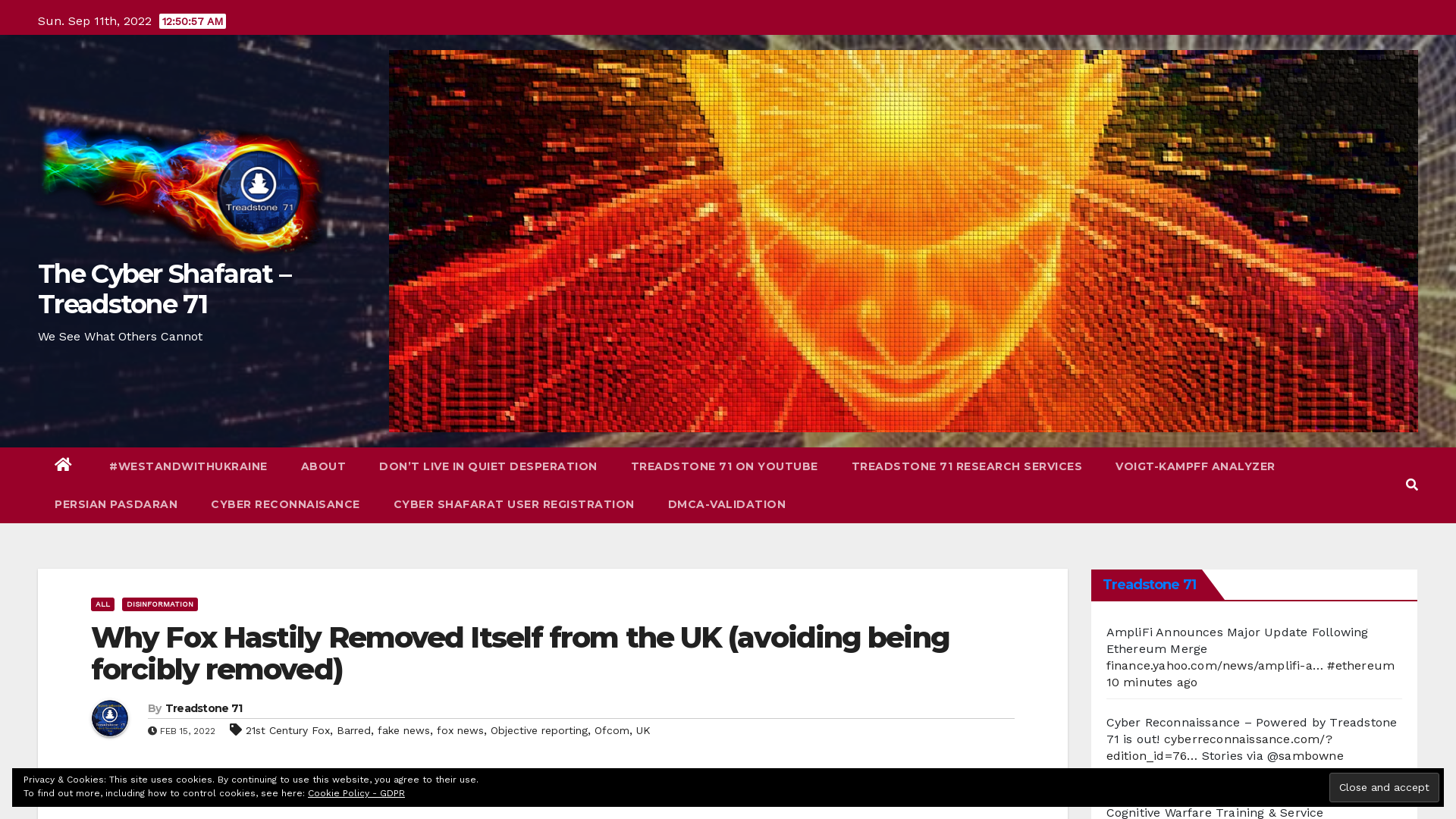 Why Fox Hastily Removed Itself from the UK (avoiding being forcibly removed) - The Cyber Shafarat - Treadstone 71